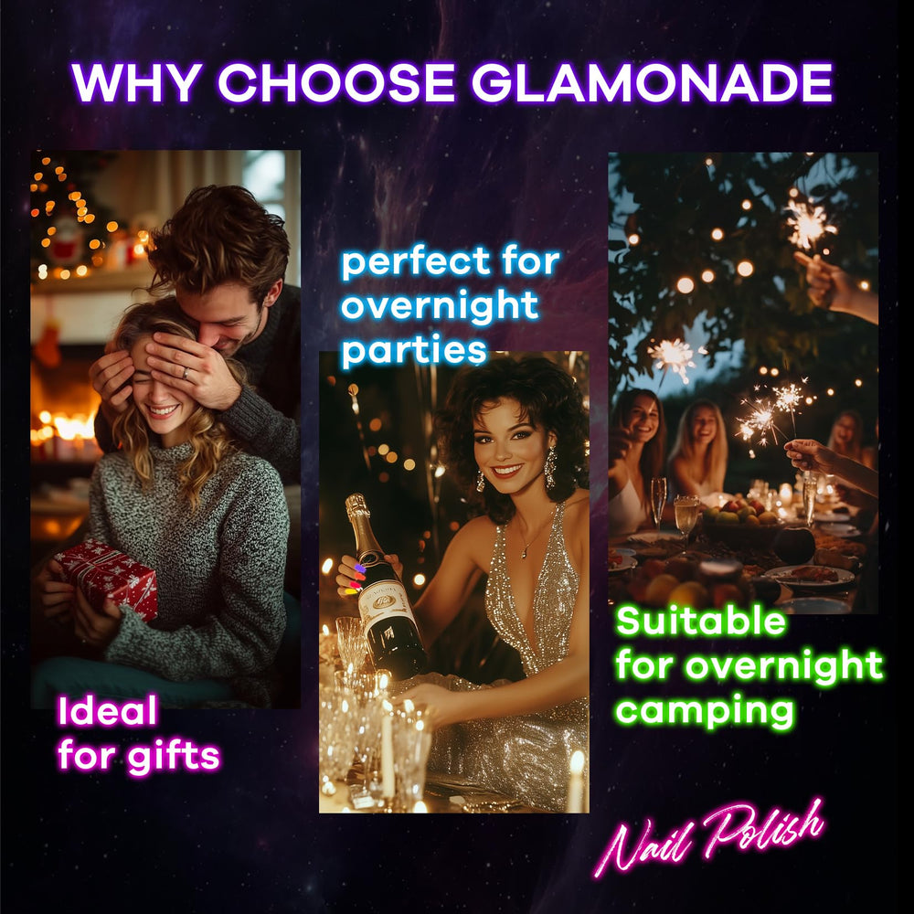 Glamonade vernis néon magenta fluo – couleur UV réactive pour clubs