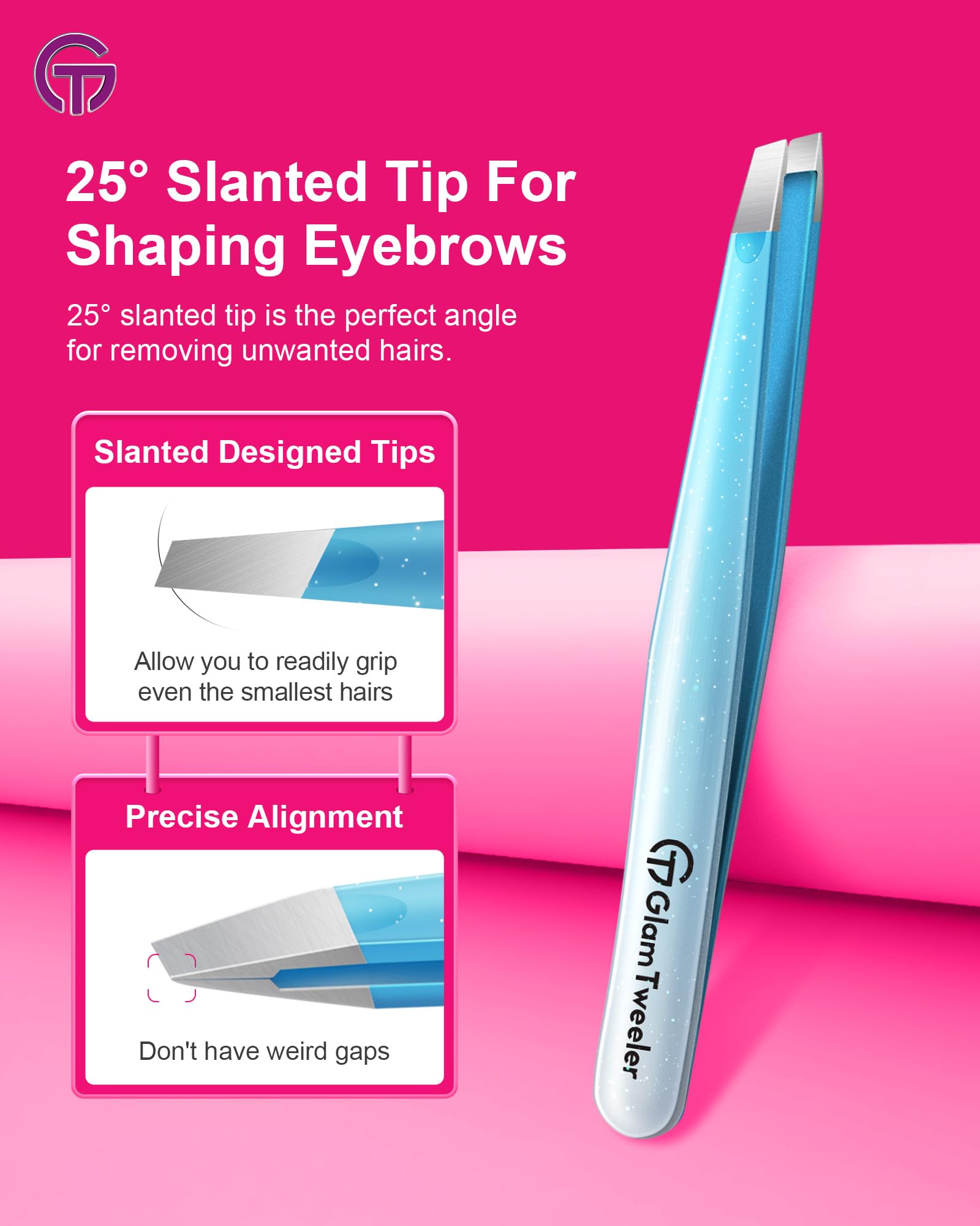 GlamTweeler ensemble de pinces professionnelles, outil polyvalent pour soins quotidiens.