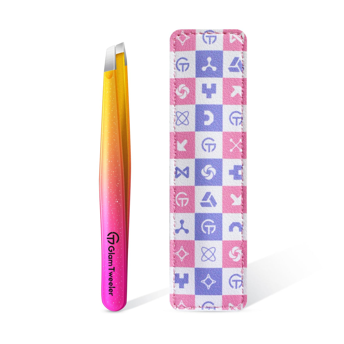 Pinces GlamTweeler avec etui cuir precision soin sourcils