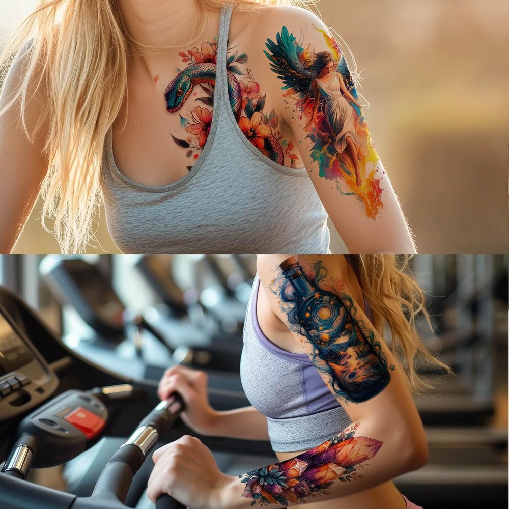 Tatouage temporaire Glaryyears: bouteilles magiques pour une allure mystique.