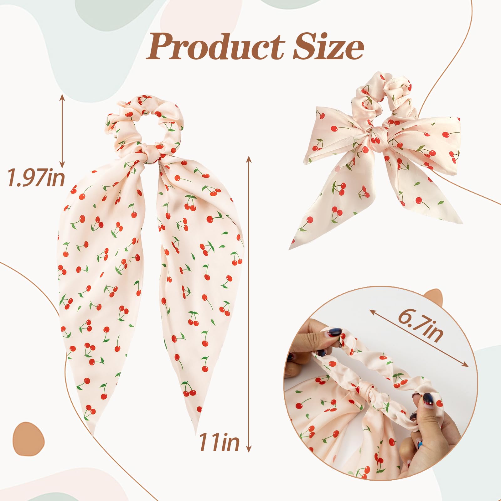Détail ruban sur chouchou Glaudmeiss cerise rose long pour accessoire élégant