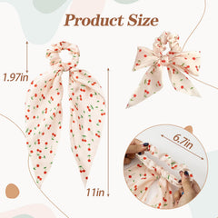 Détail ruban sur chouchou Glaudmeiss cerise rose long pour accessoire élégant