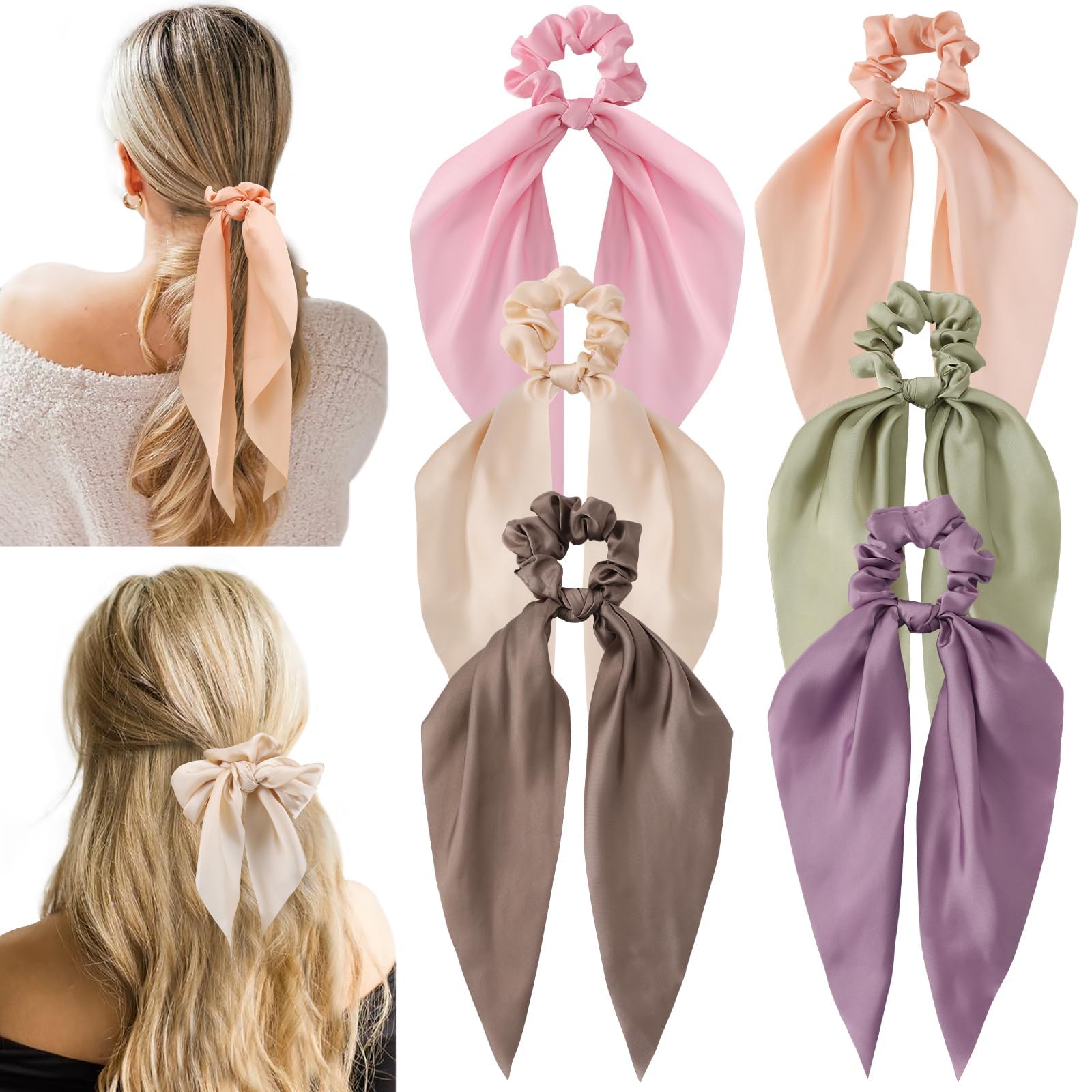 Élastique satin Glaudmeiss avec noeud, confort doux et tenue polyvalente.