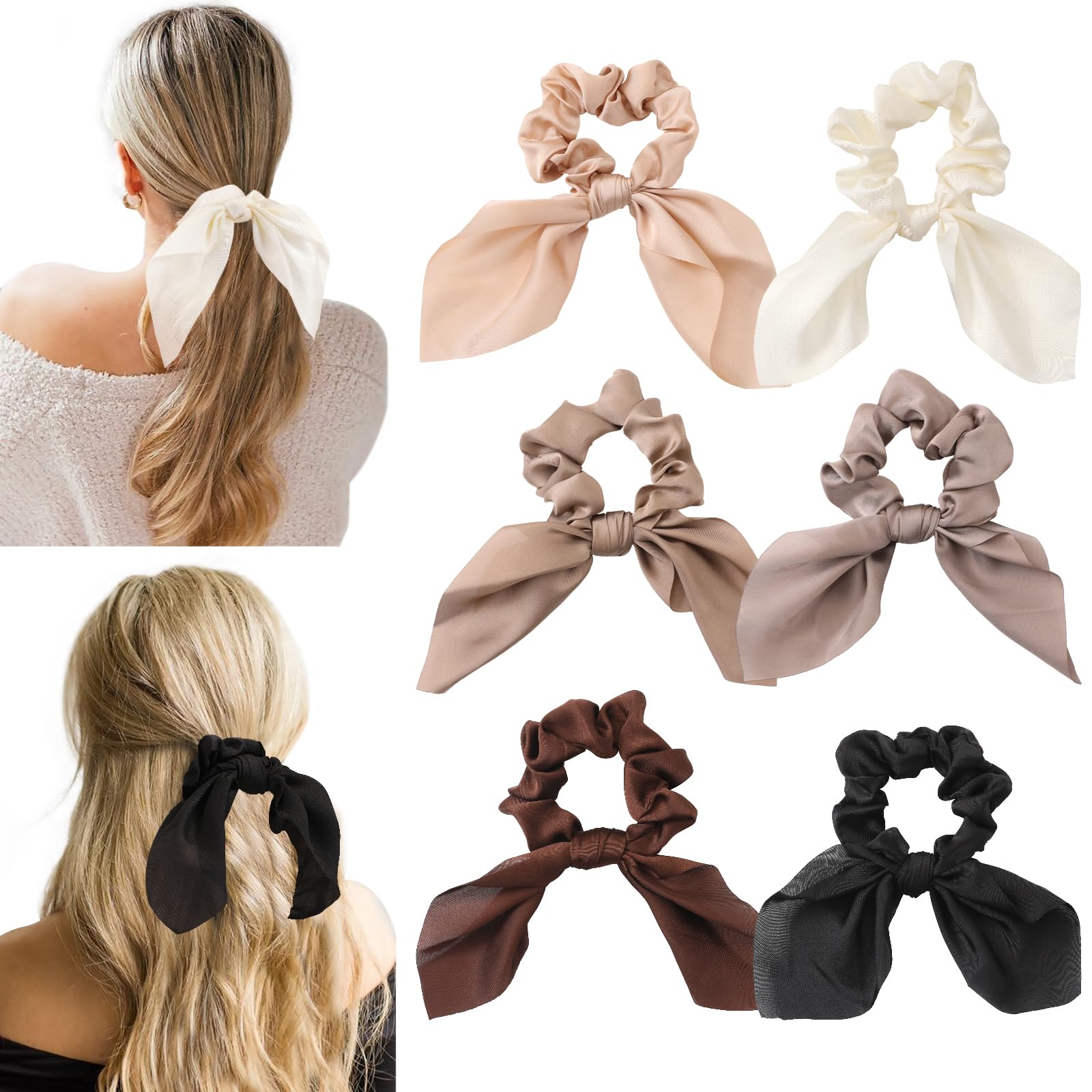 Glaudmeiss serre-cheveux en satin avec noeud, ensemble polyvalent pour tous les jours.