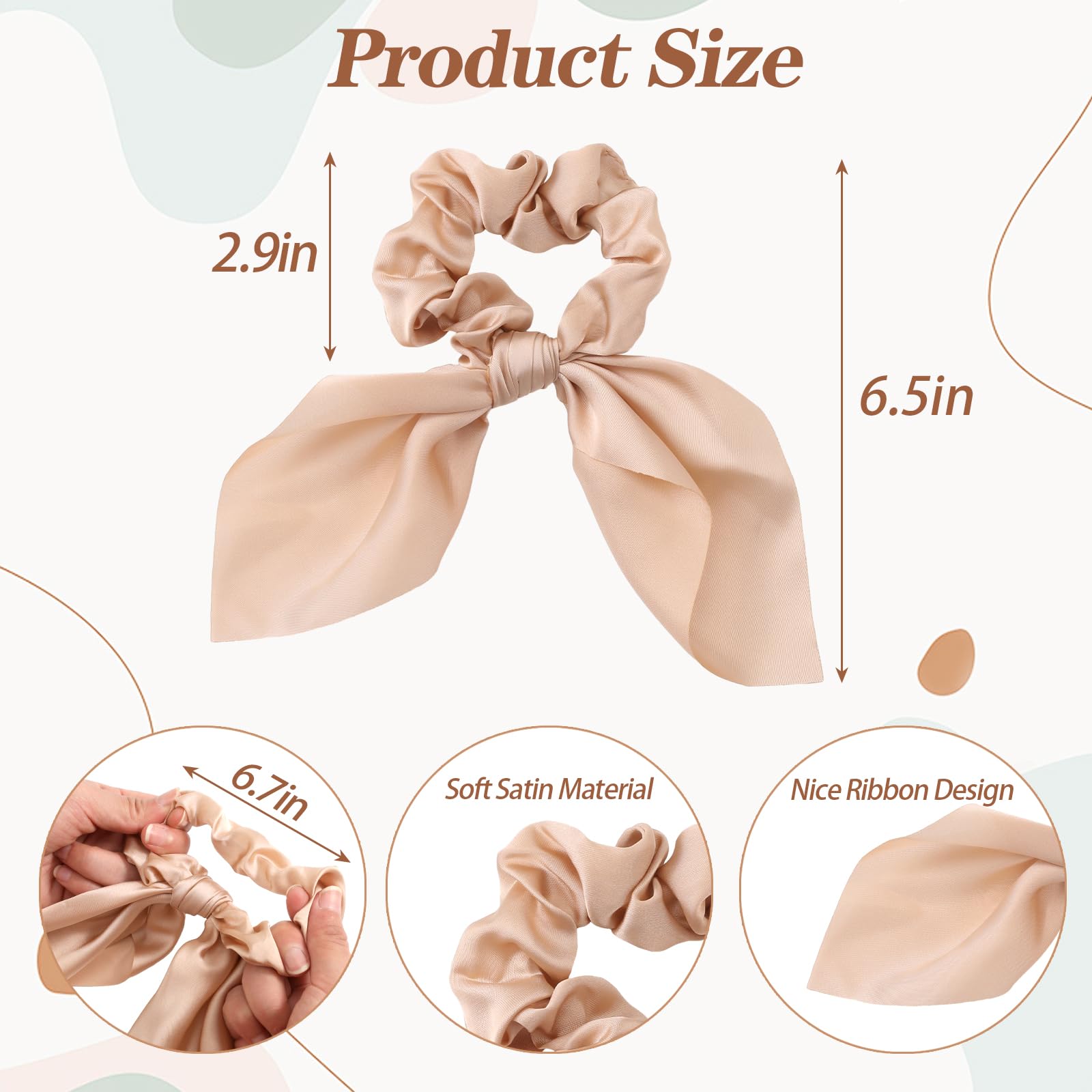Glaudmeiss serre-cheveux satin taille elastique, ajustement facile.