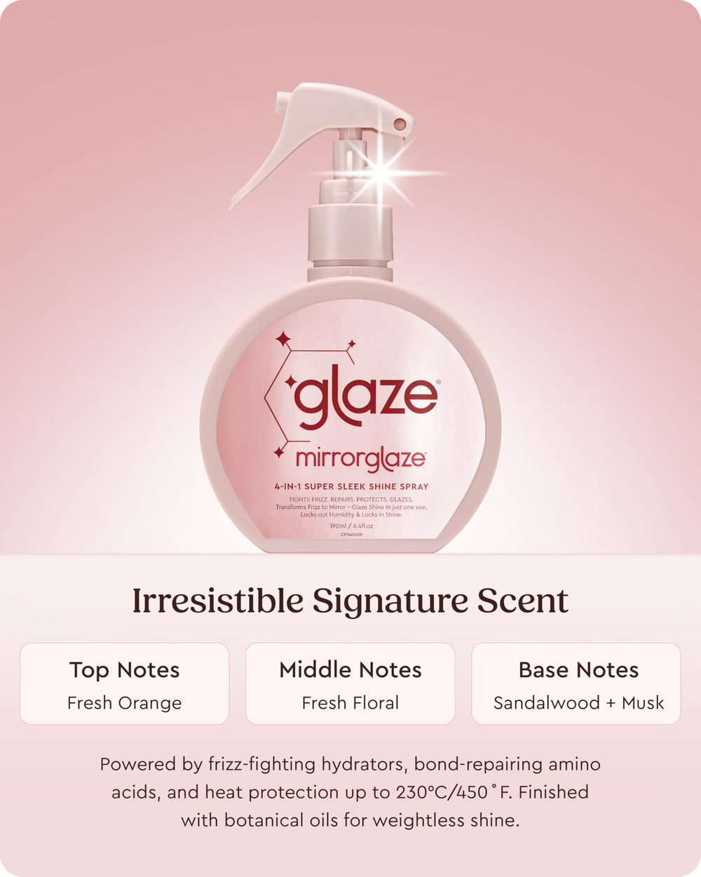 Glaze MirrorGlaze acides aminés 10x apportant nutrition et renforcement