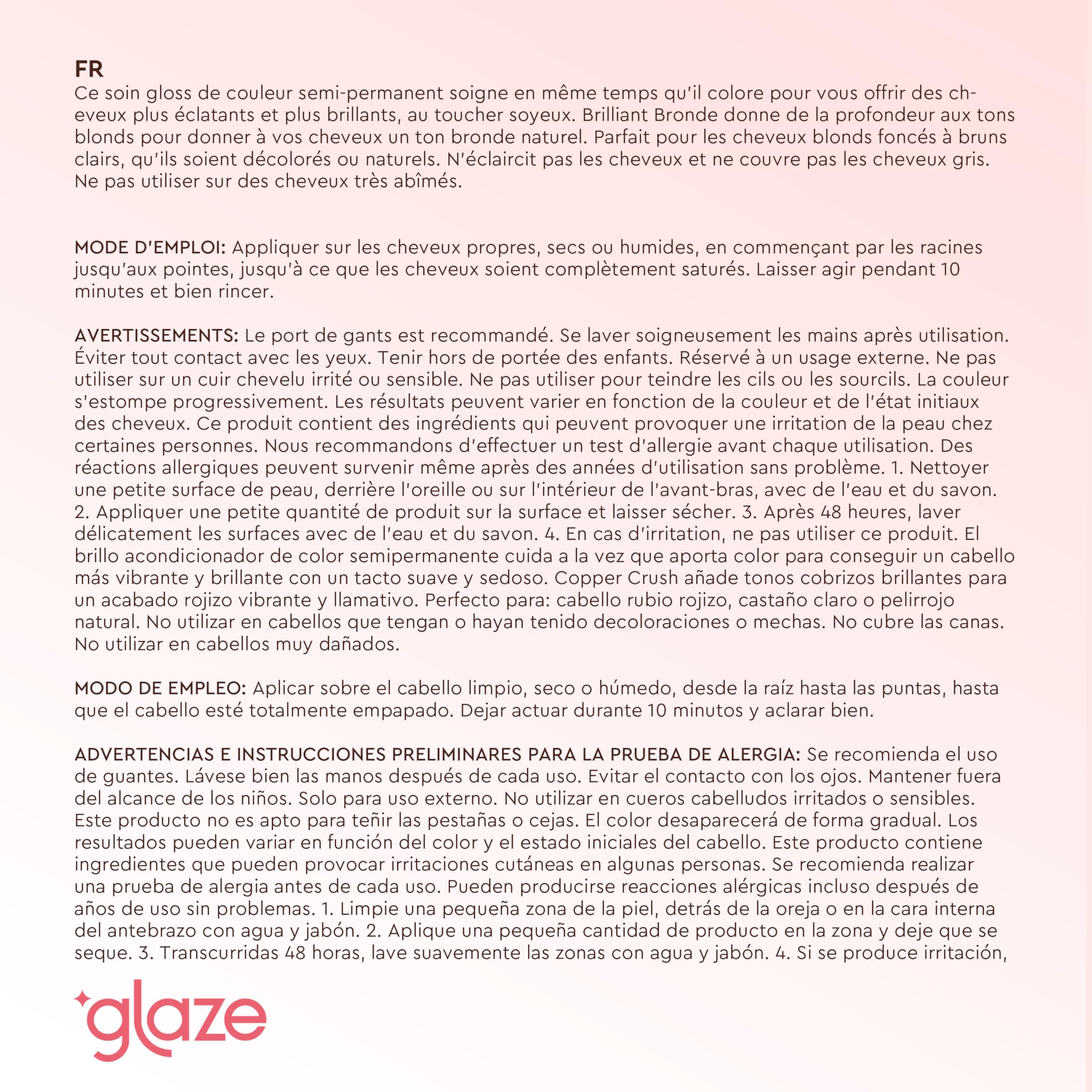 Glaze Supergloss – application sur cheveux, gloss hydratant prêt à l’emploi