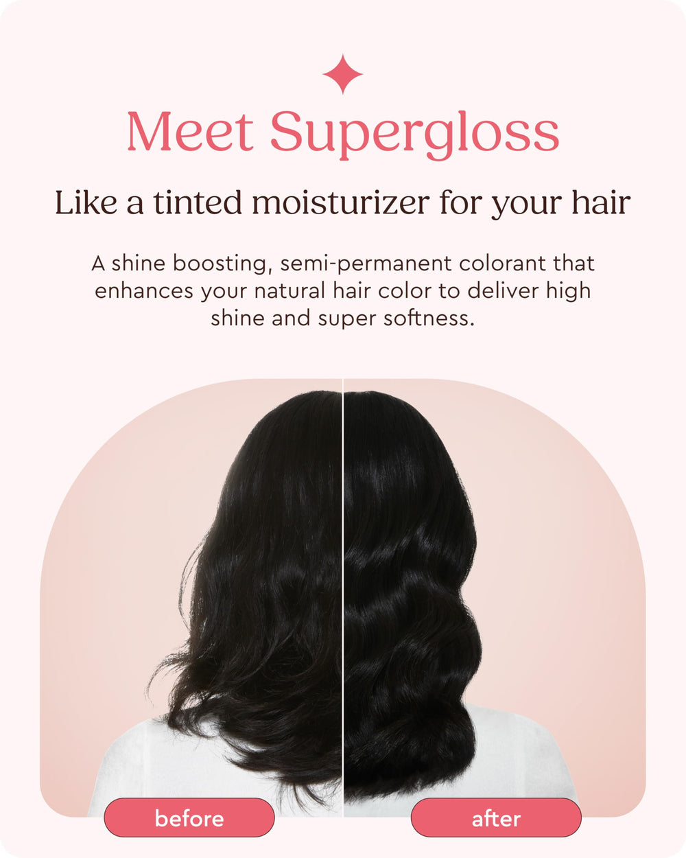 Glaze Supergloss - application sur cheveux noirs pour raviver la couleur