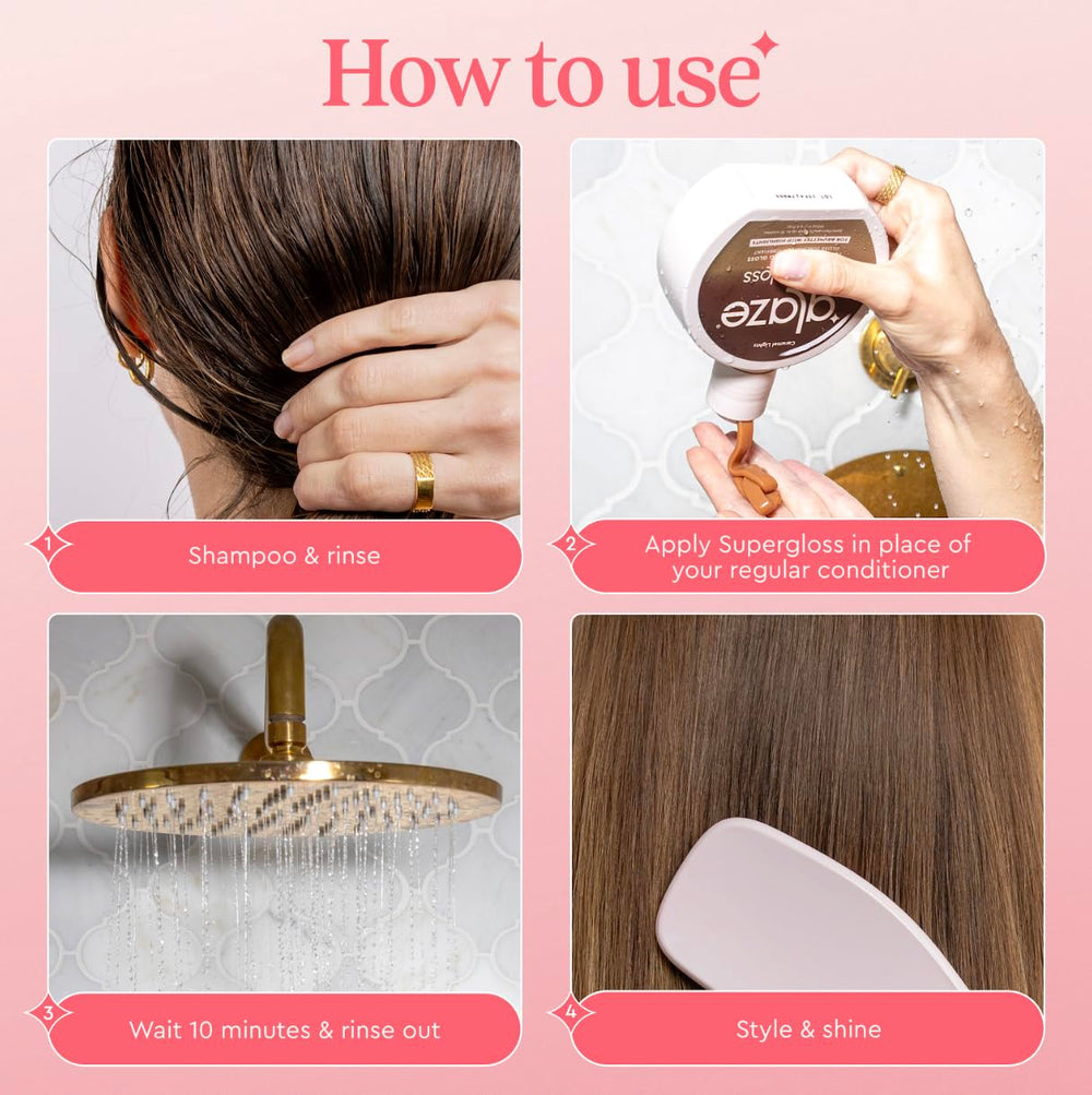 Glaze Supergloss – application douce et hydratante pour cheveux naturels.