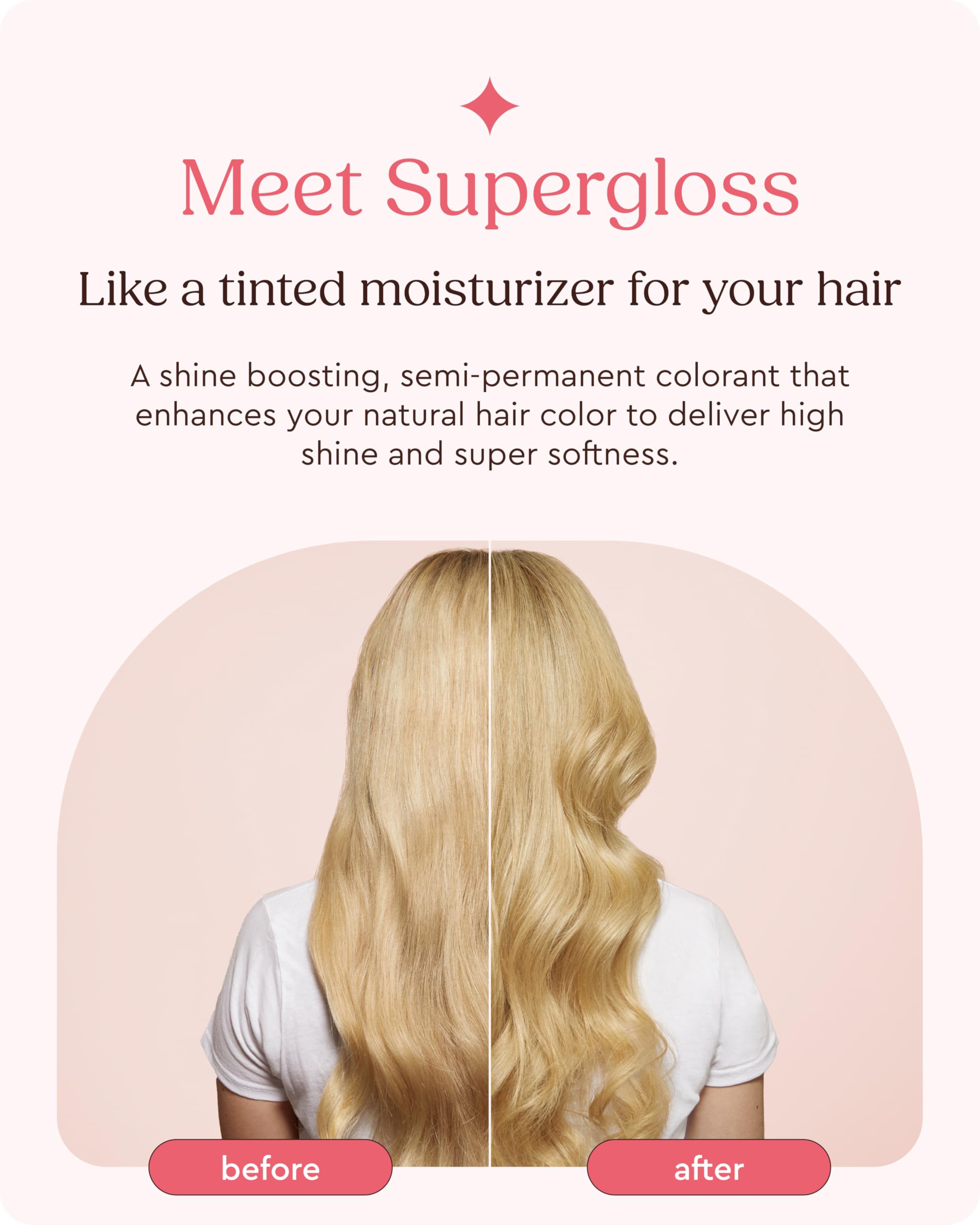 Glaze Supergloss – étiquette du produit indiquant vegan et sans silicone