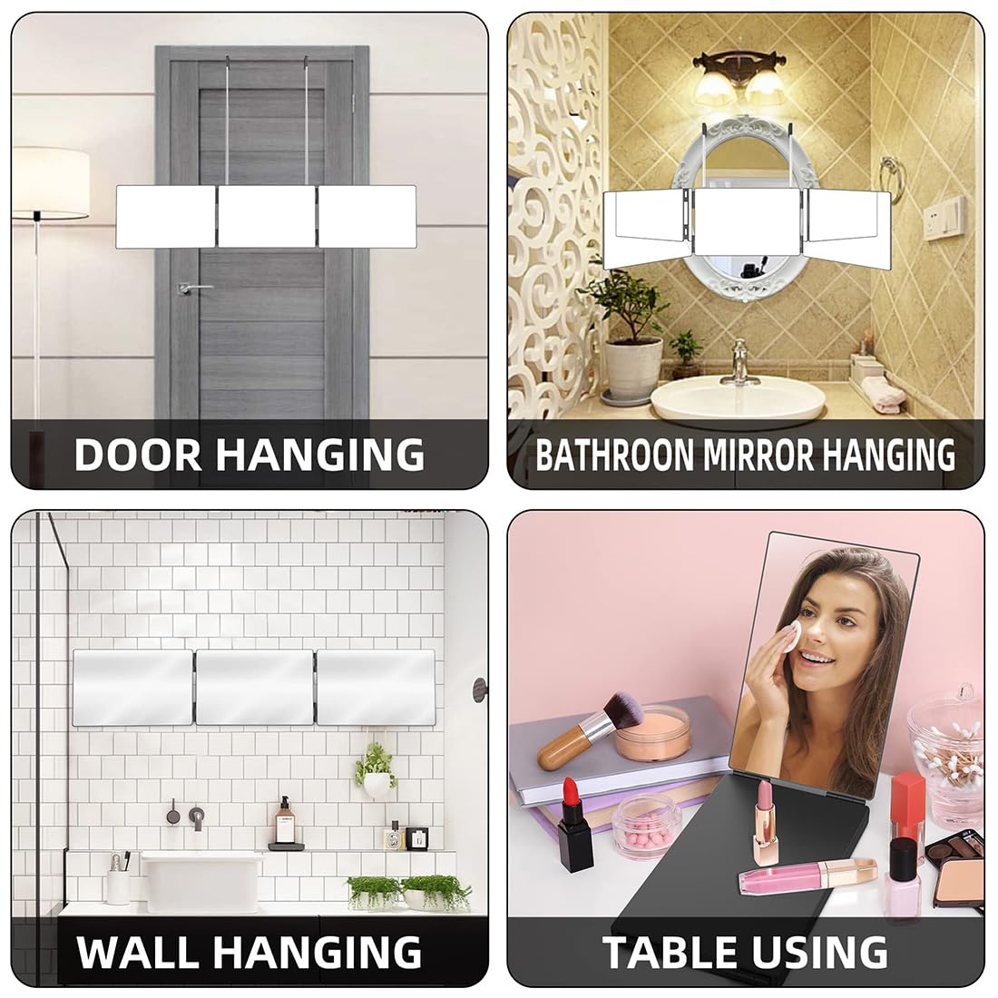 GLDDAO Miroir pliante de voyage, rangement simple et pratique