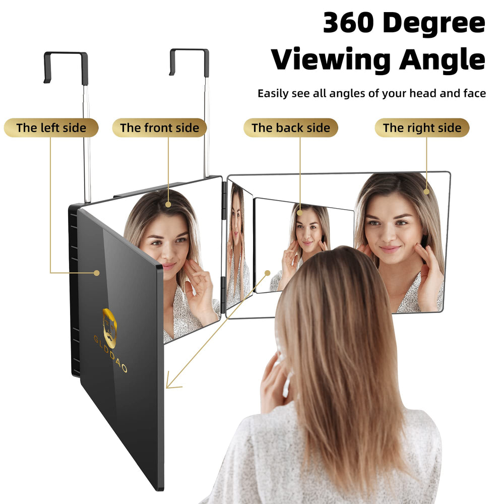 GLDDAO Miroir triple voies permet de voir le dos facilement