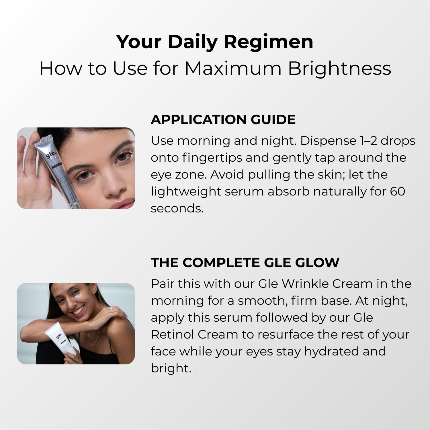 Gle Skincare œil format voyage: pratique en déplacement.