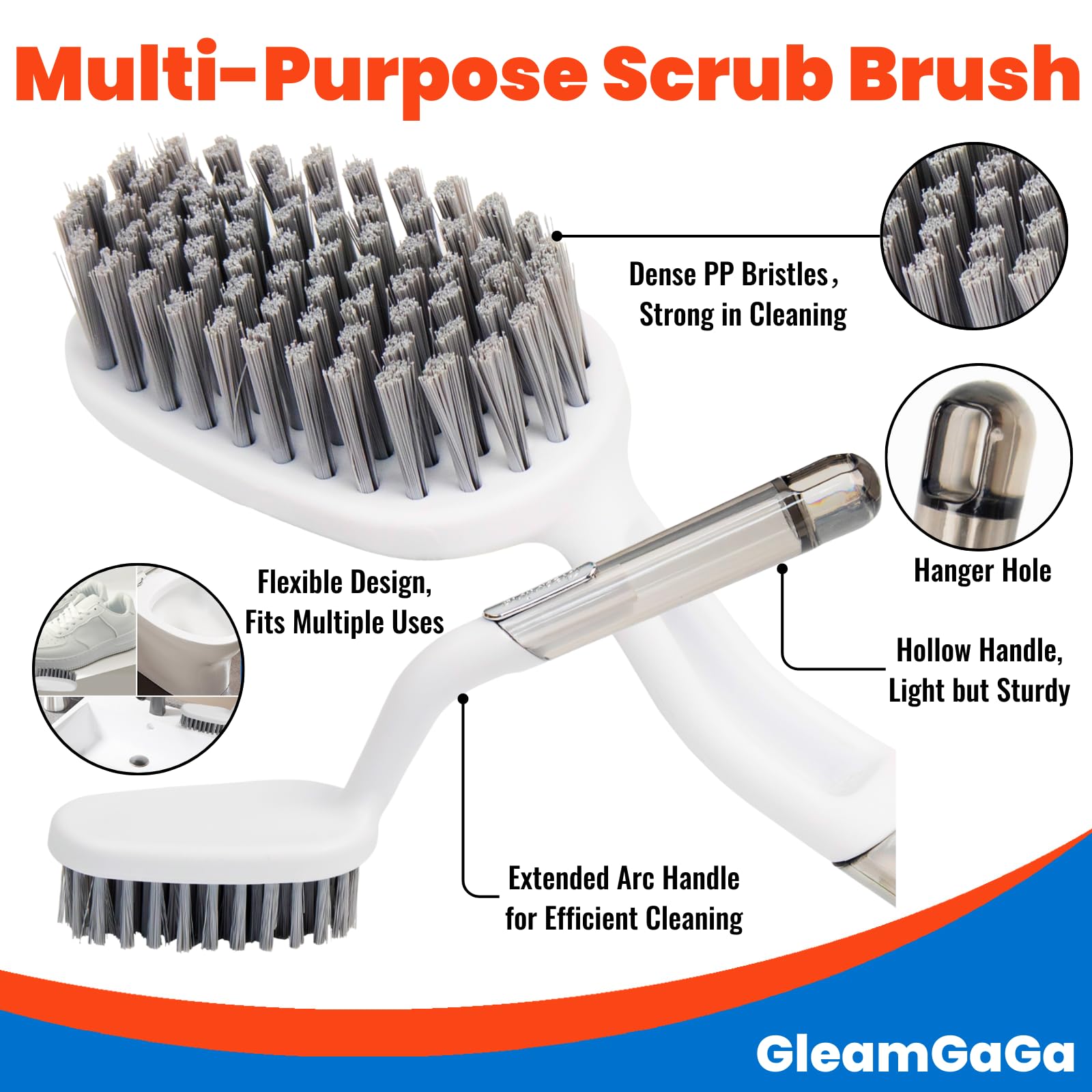 GleamGaGa brosse joints angles étroits nettoie crevasses et coins difficiles