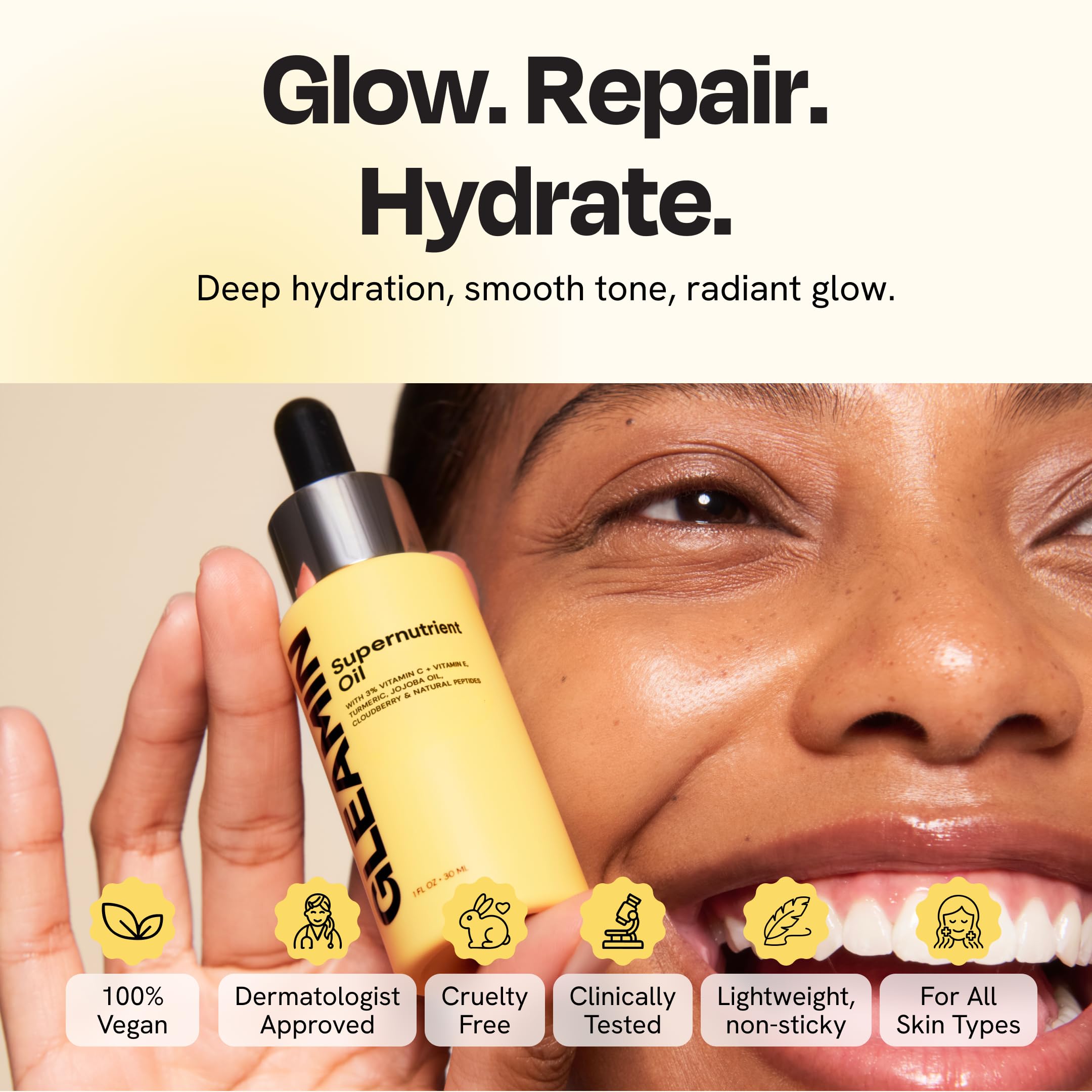 Aide à lisser les imperfections avec l'huile Gleamin