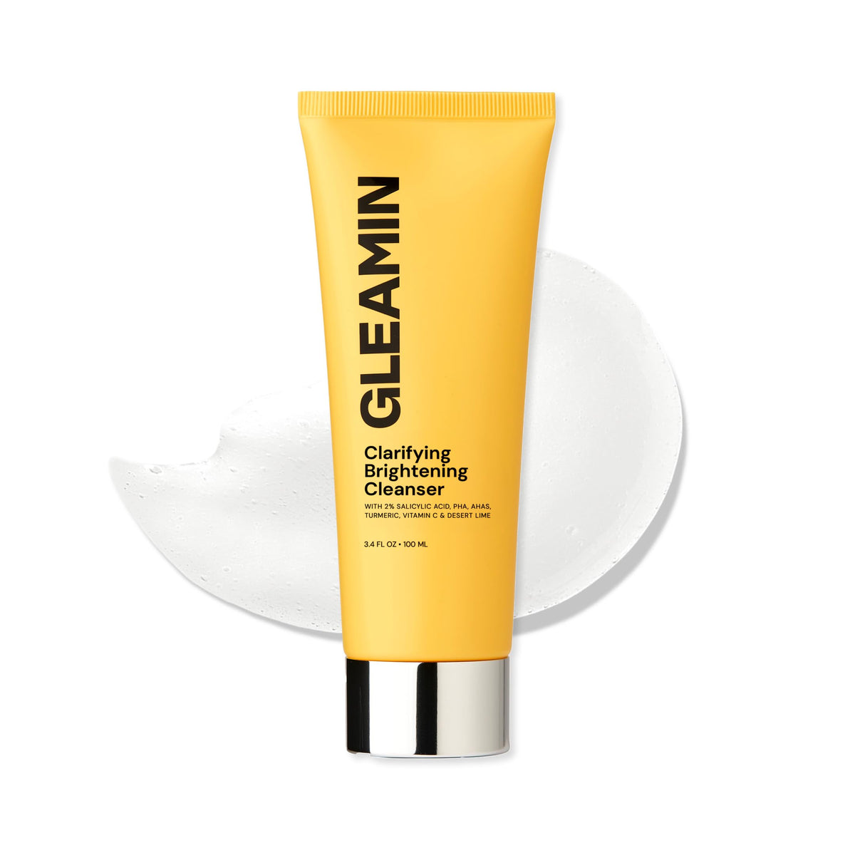 Gleamin nettoyant-visage vitamine C, texture crème à mousse, nettoie en douceur et prépare la peau.