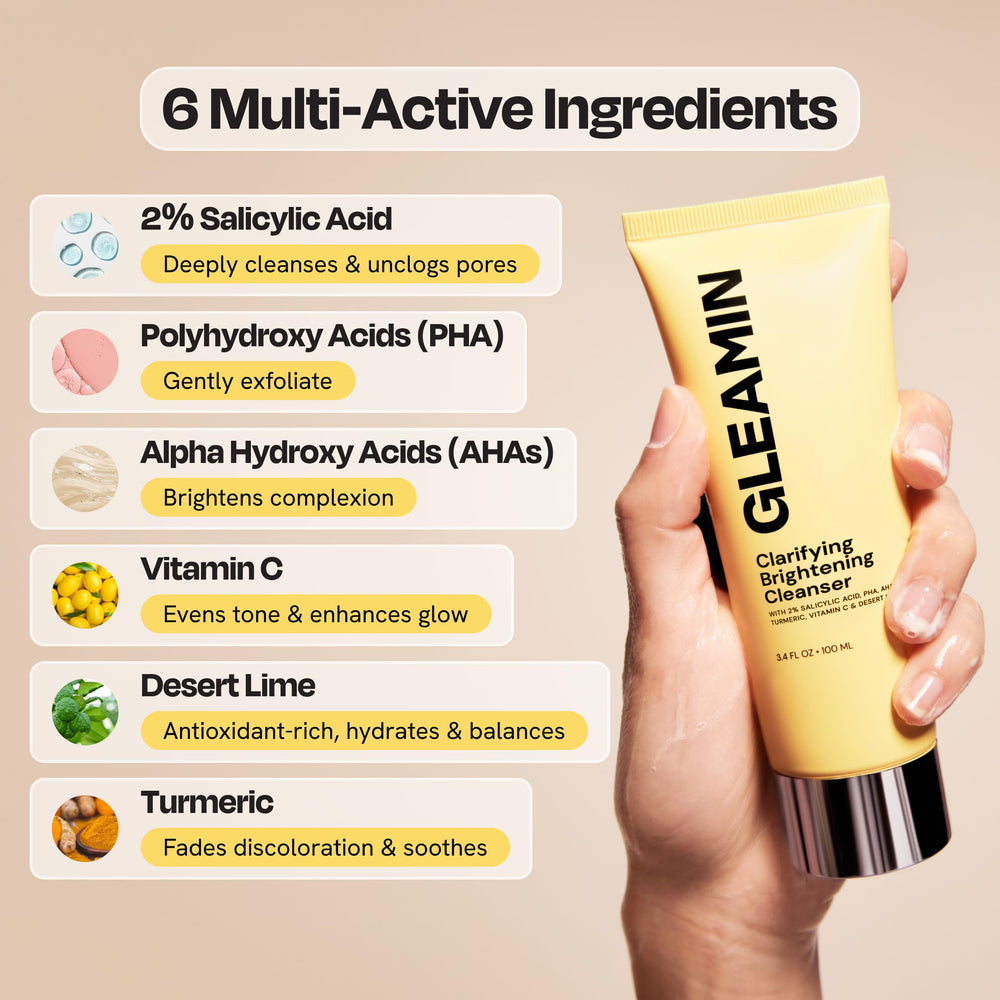 Gleamin nettoyant-visage vitamine C, démaquillage léger, élimine les résidus quotidiens.