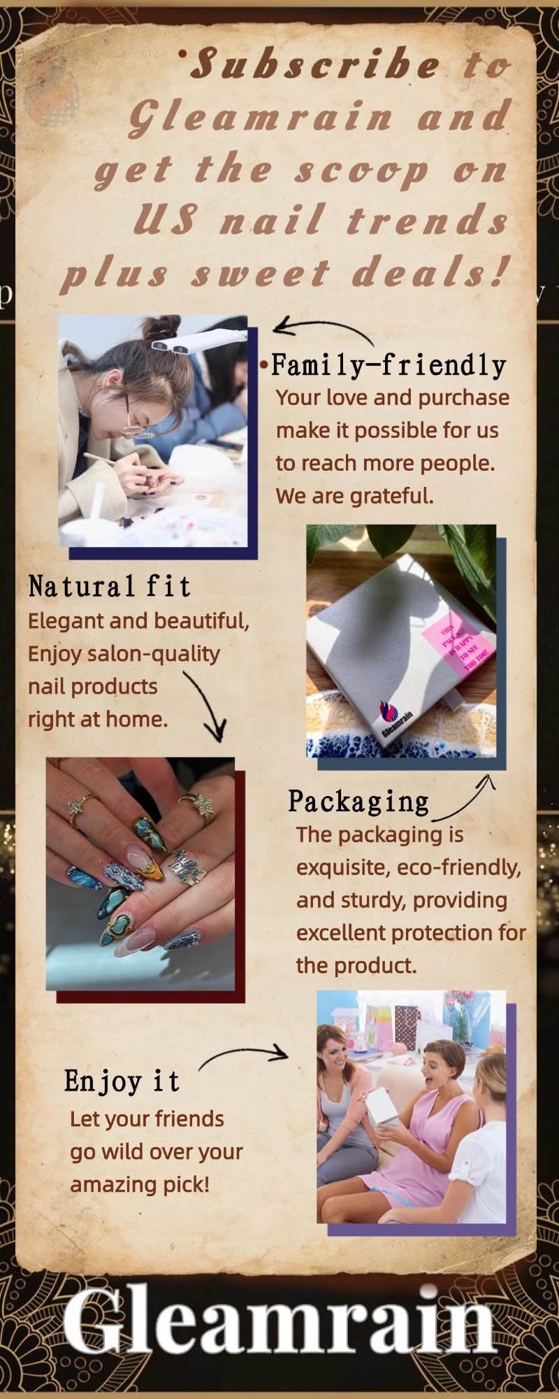 Gleamrain ongles couche supérieure brillante pour un fini éclatant.