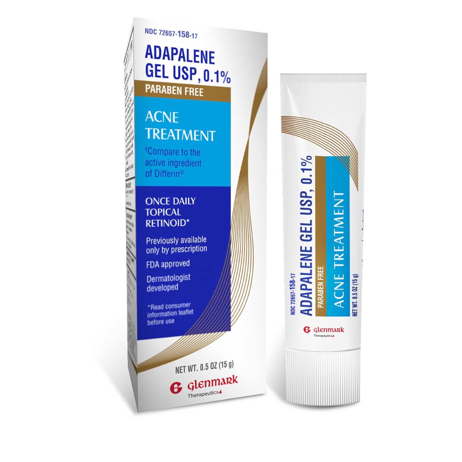 Glenmark Adapalene Gel 0,1% sur le visage pour pores plus nets.