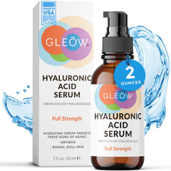 GLEOW sérum hyaluronique pure — bouteille élégante pour hydratation durable.