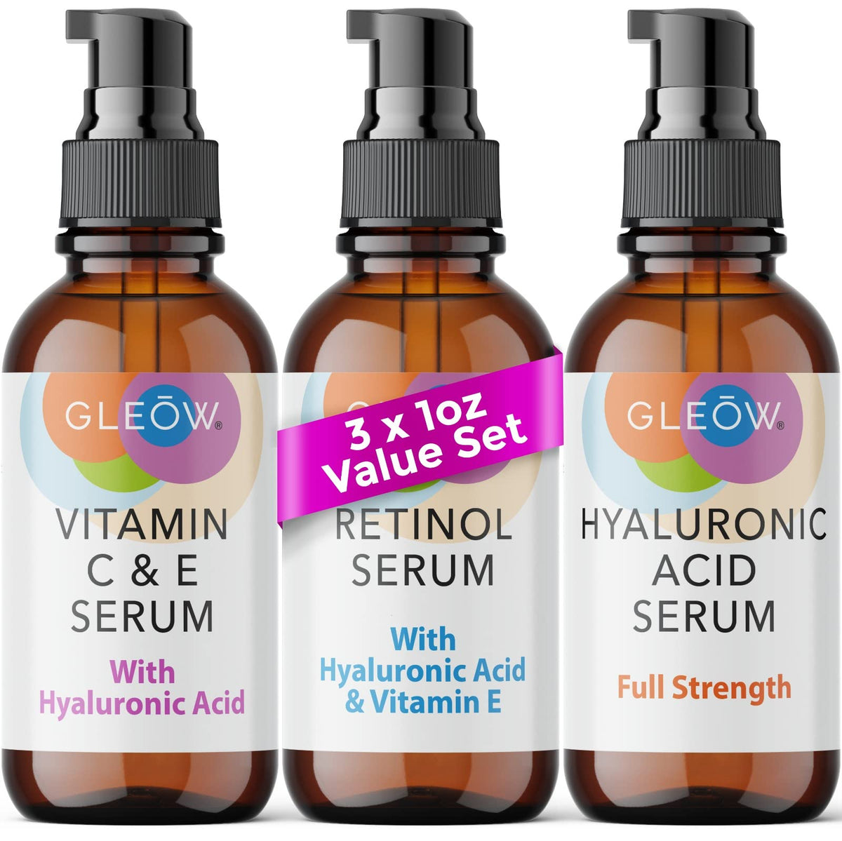 GLEOW sérum retinol visage dans flacon, peau plus douce et lissée