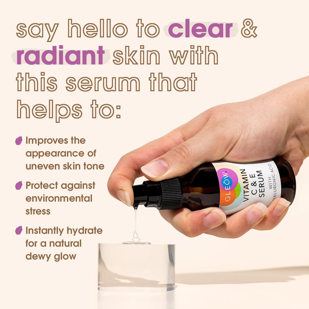 GLEOW sérum vitamine C testé dermatologiquement pour tous types de peau