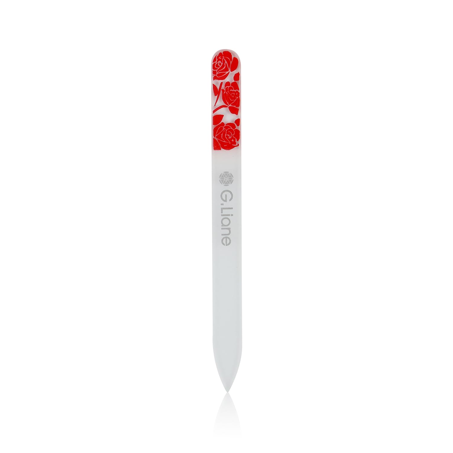 G.Liane lime en verre grain fin pour un bord d’ongle lisse.