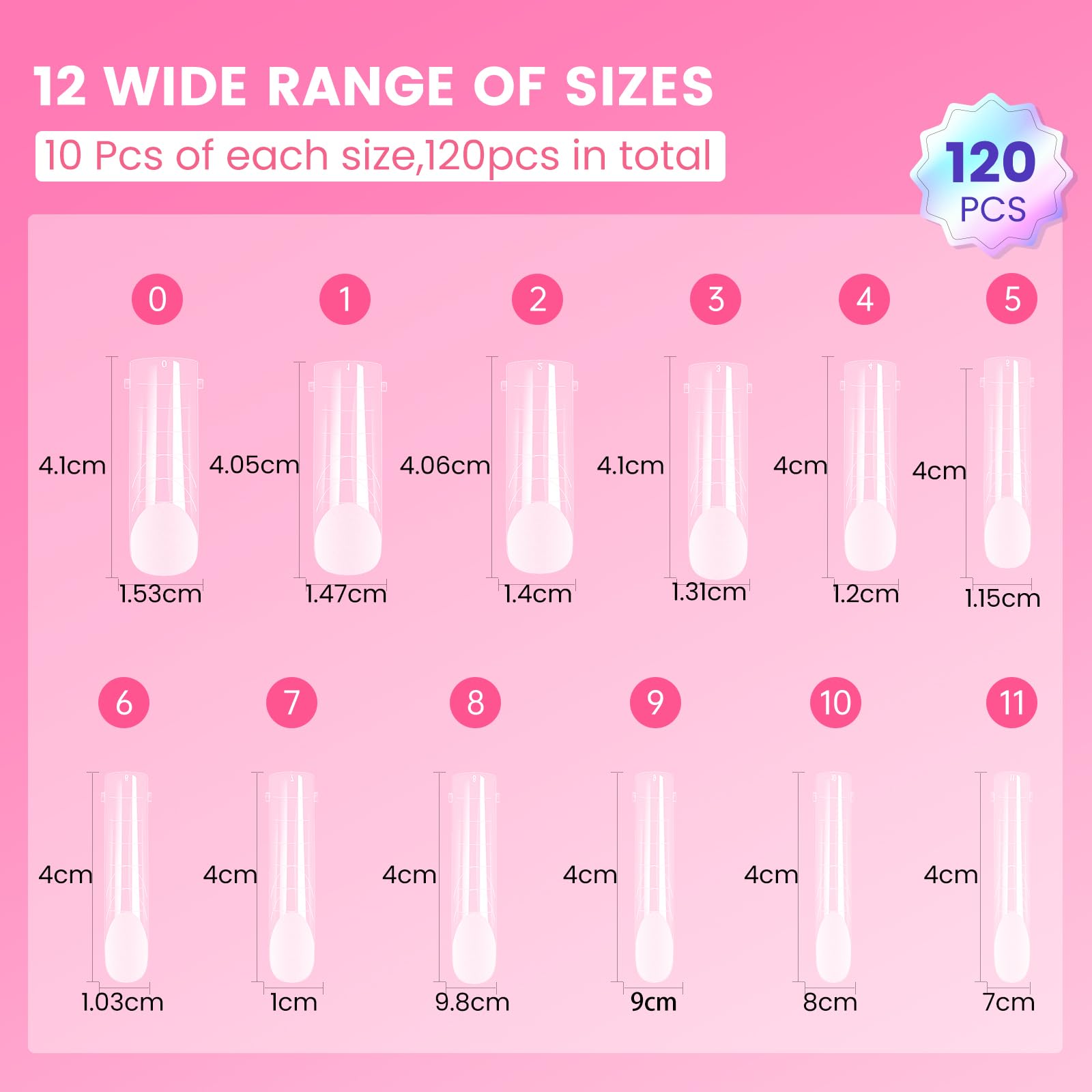 GlimightyX boite 12 tailles formes polygel organise facilement les tailles