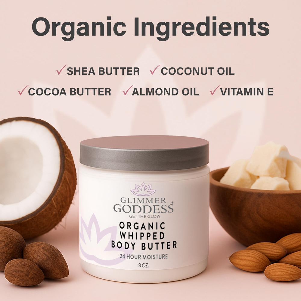 GLIMMER GODDESS hydratation rapide et absorption sans gras après la douche.