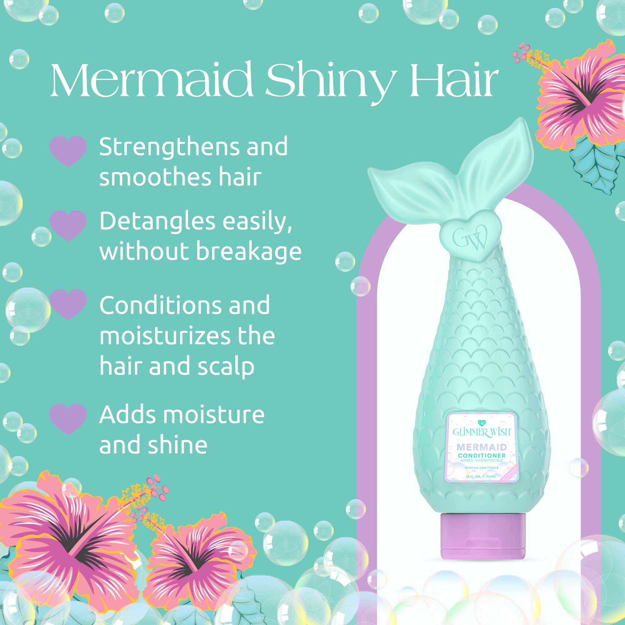 Glimmer Wish Conditionneur sirene huile coco macadamia, nourrissant sans peser