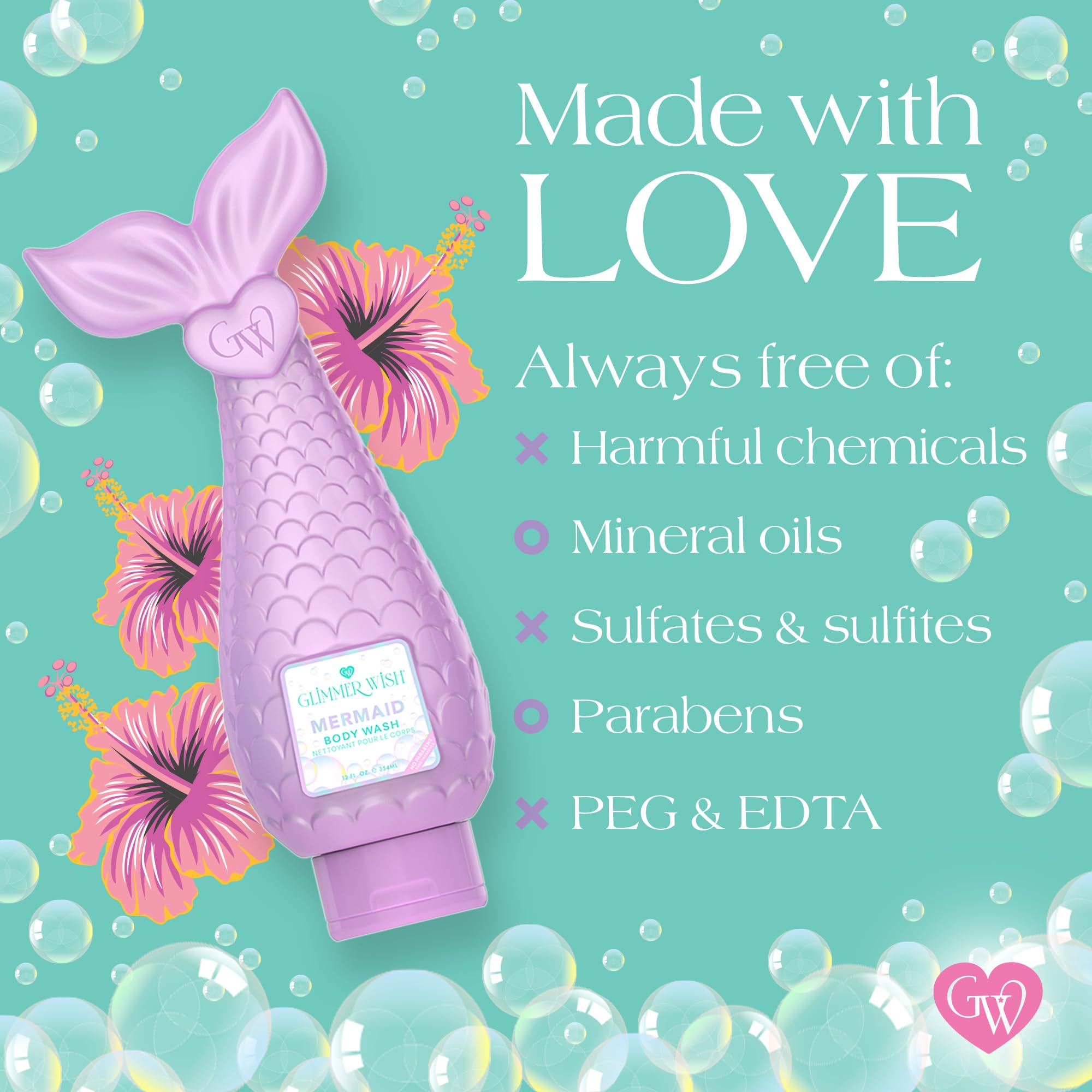 Glimmer Wish Mermaid Kids Emballage Eco: bouteille en plastique recyclé et démarche durable.