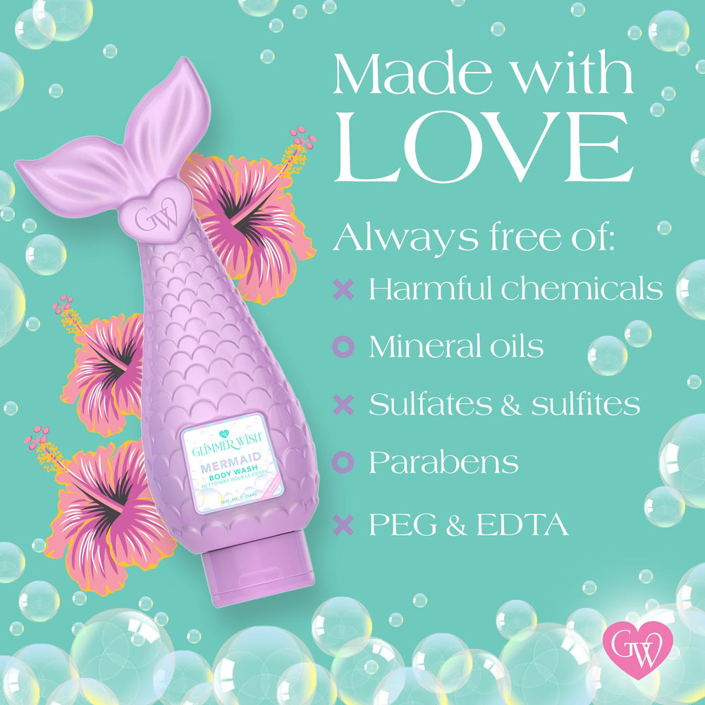 Glimmer Wish Mermaid Kids Emballage Eco: bouteille en plastique recyclé et démarche durable.