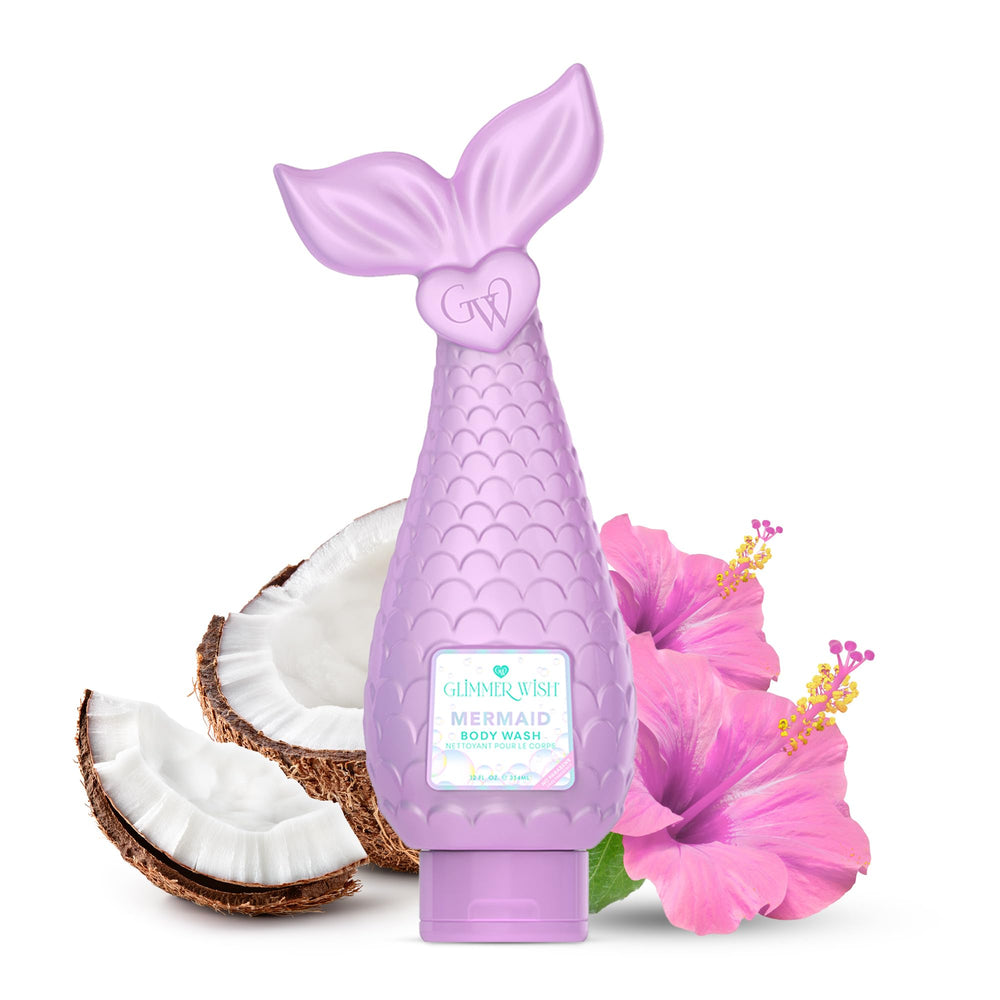 Glimmer Wish Mermaid Kids Gel Douche Flacon: nettoyage doux pour peaux sensibles des enfants.