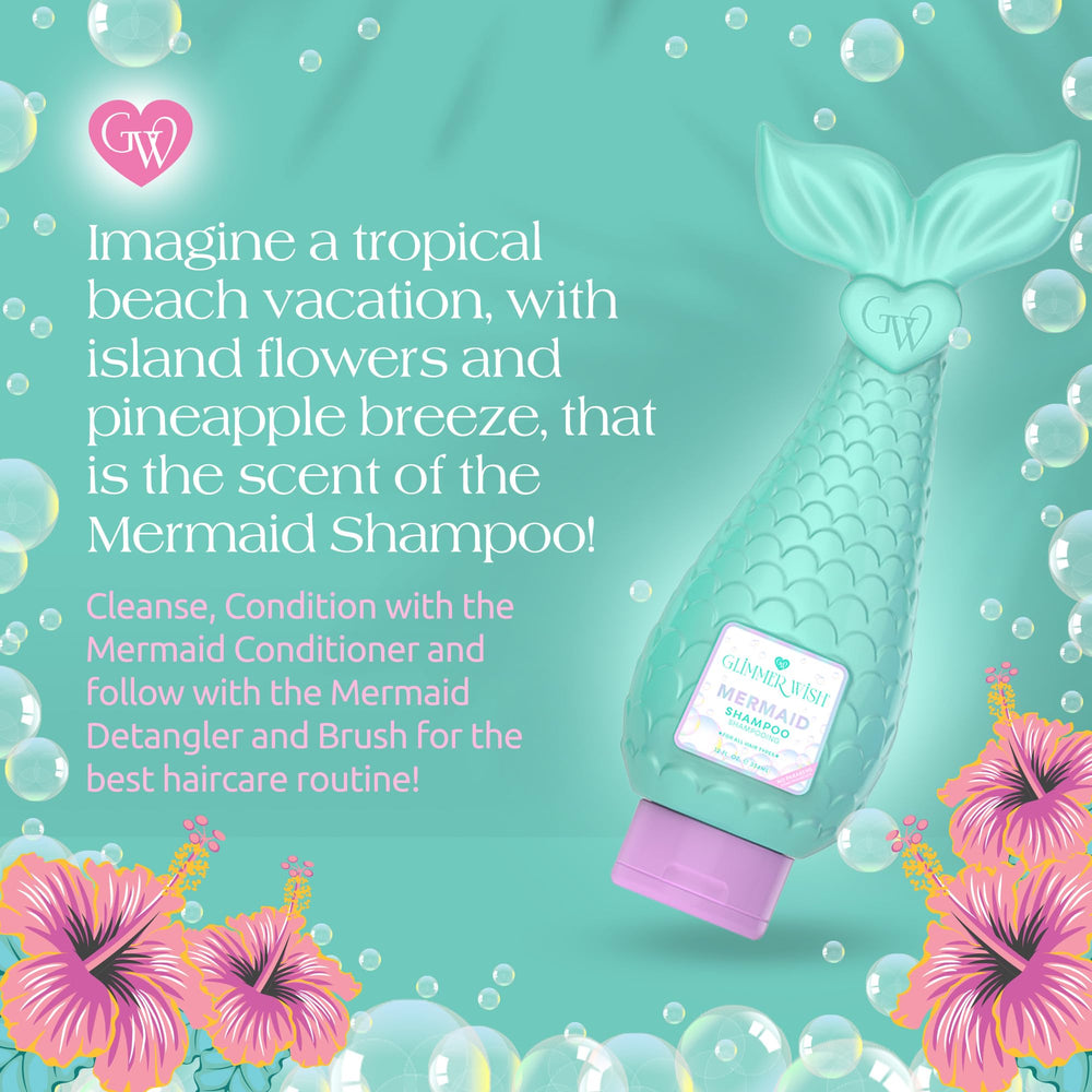 Glimmer Wish Mermaid Kids Shampoo: flacon recyclable et usage familial.