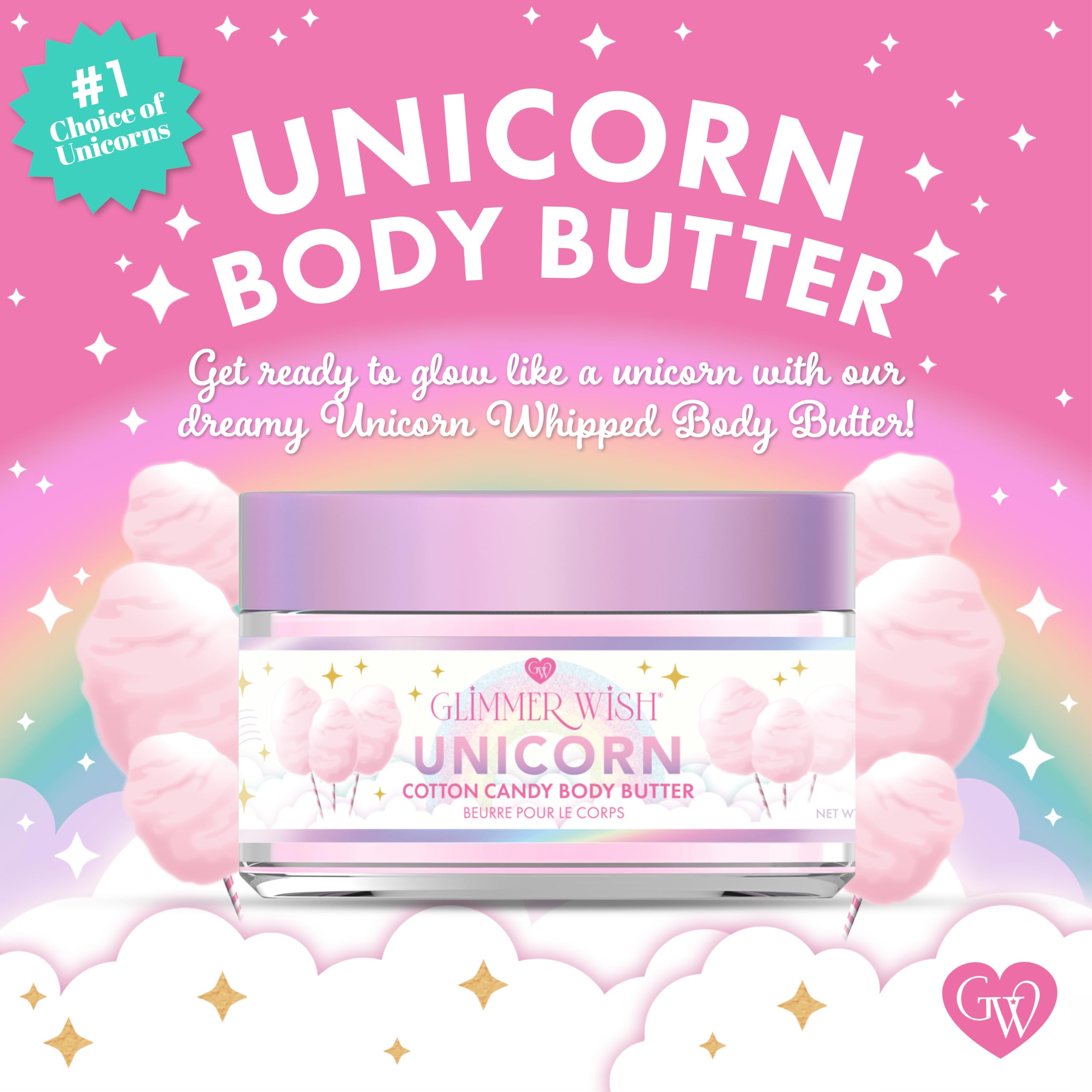 Glimmer Wish Parfum barbe à papa licorne, parfum léger et délicat.
