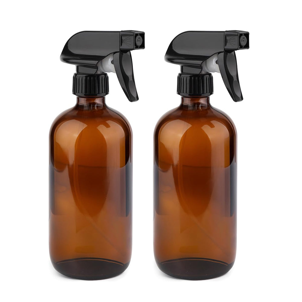 GLING flacon pulvérisateur en verre ambré 16 oz, pack de 2, idéal pour vos nettoyants.