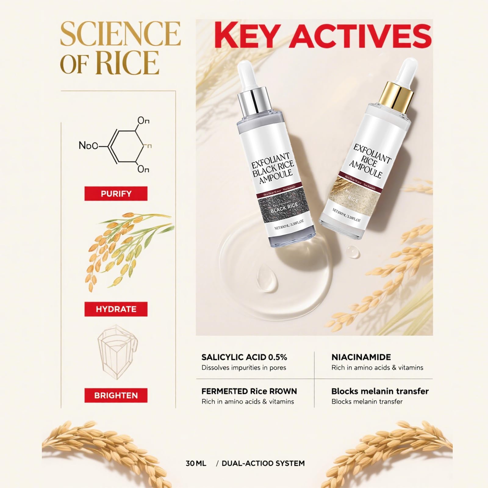 Gliowia Glow Riz Ampoule Duo — utilisation quotidienne hydratante et protectrice.