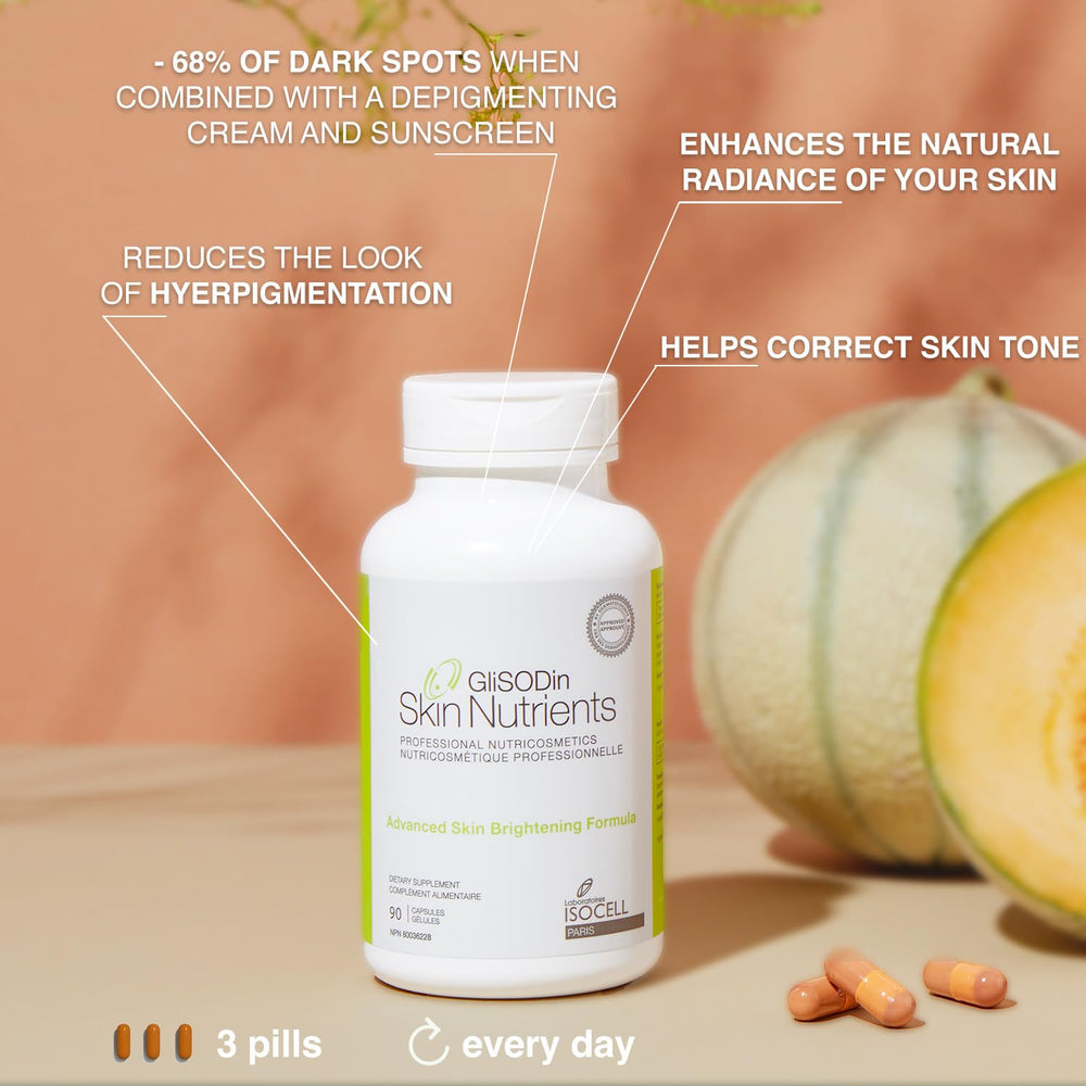 GliSODin Skin Nutrients capsules dans boîte: utilisation simple et pratique au quotidien.