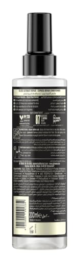 GLISS Kur Ultimate Regenerant Spray Application montre une application ciblée pour une hydratation rapide