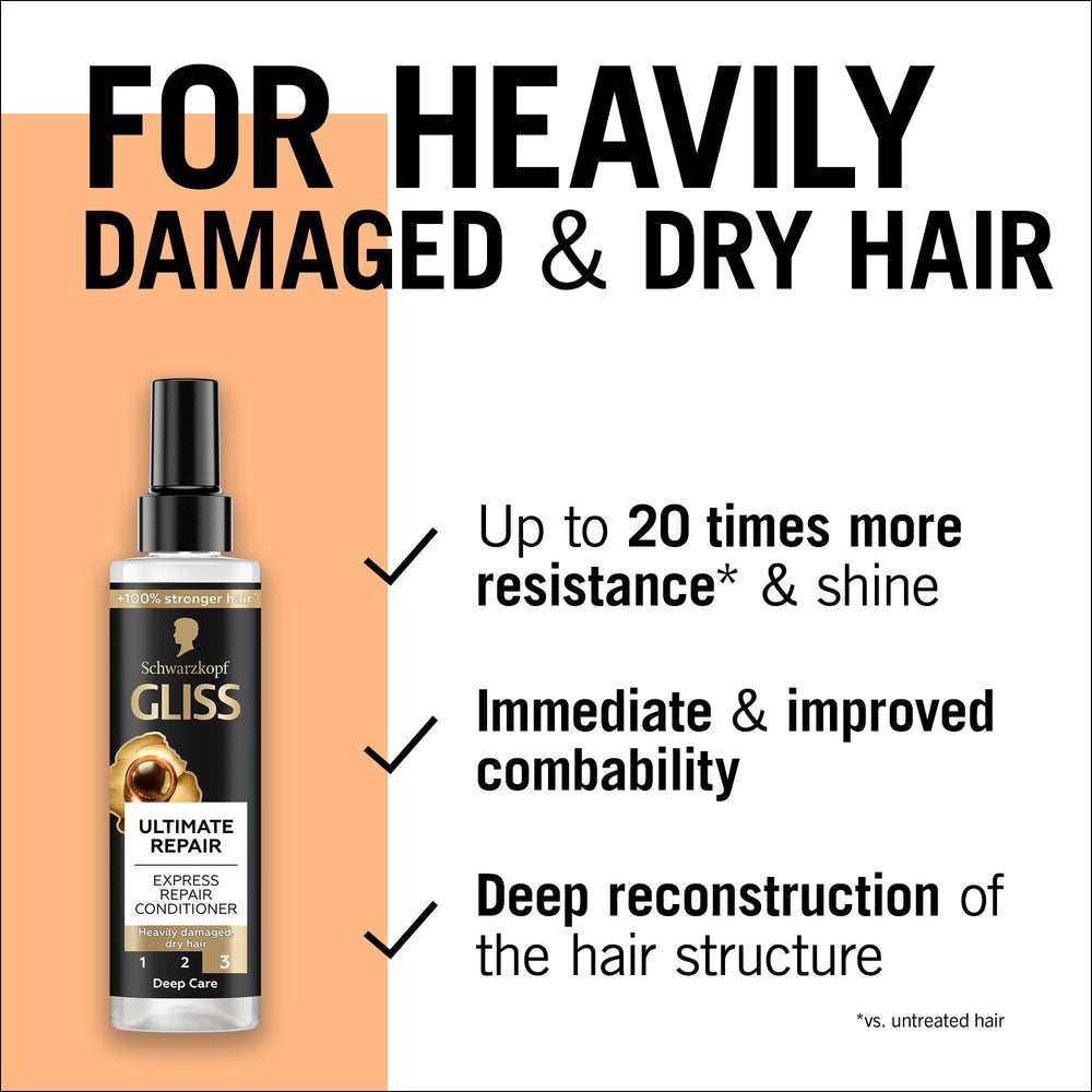 GLISS Kur Ultimate Regenerant Spray cheveux abîmés avec soin ciblé et réparation visible