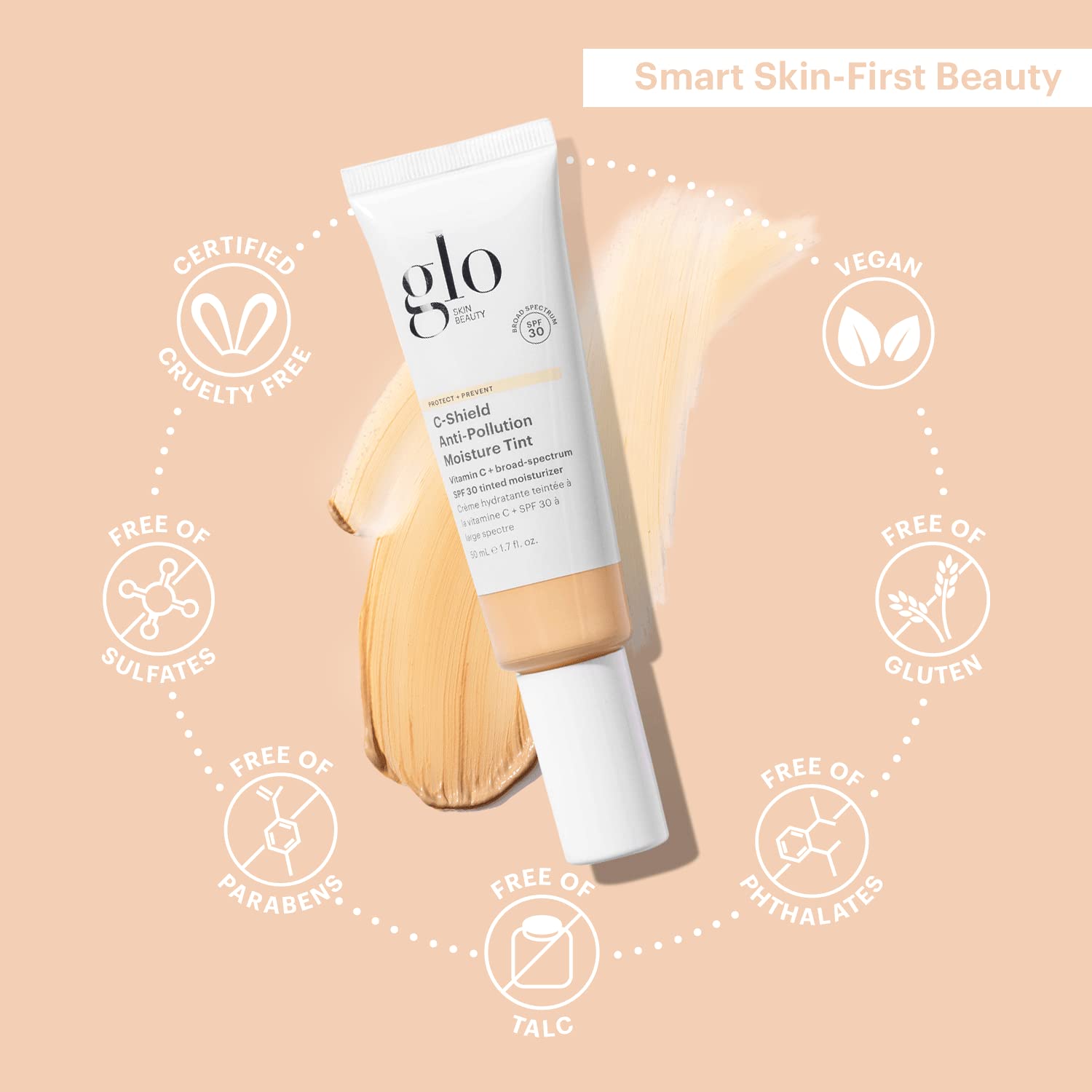 Glo Skin Beauty C-Shield bouteille pratique de 17 oz pour routine rapide.