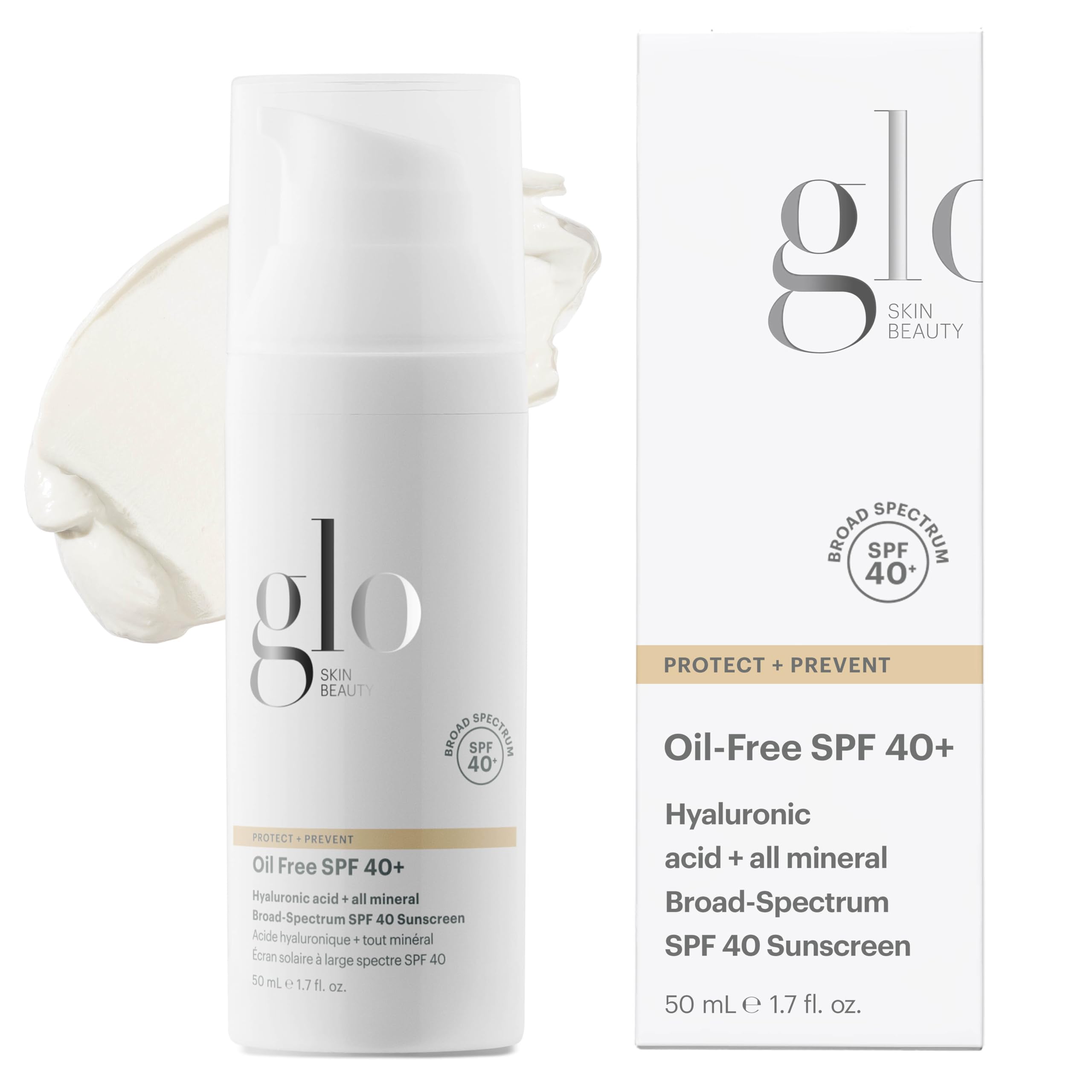Glo Skin Beauty Écran solaire minéral SPF 40, bouteille élégante et légère pour usage quotidien