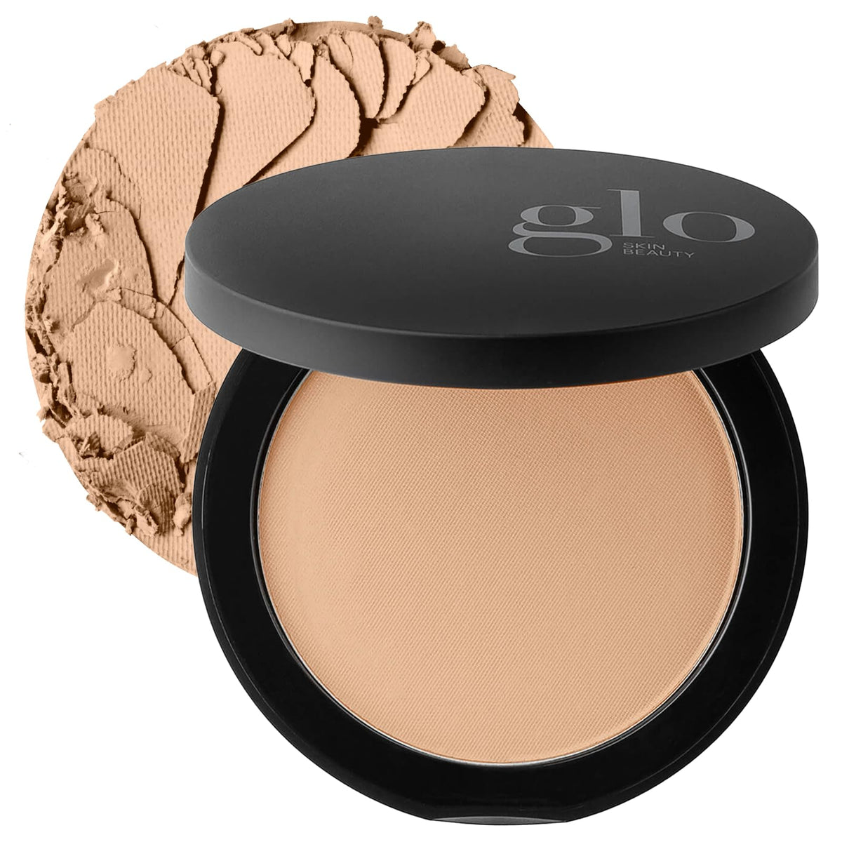 Glo Skin Beauty poudre pressée teinte miel lumière, couvrance naturelle