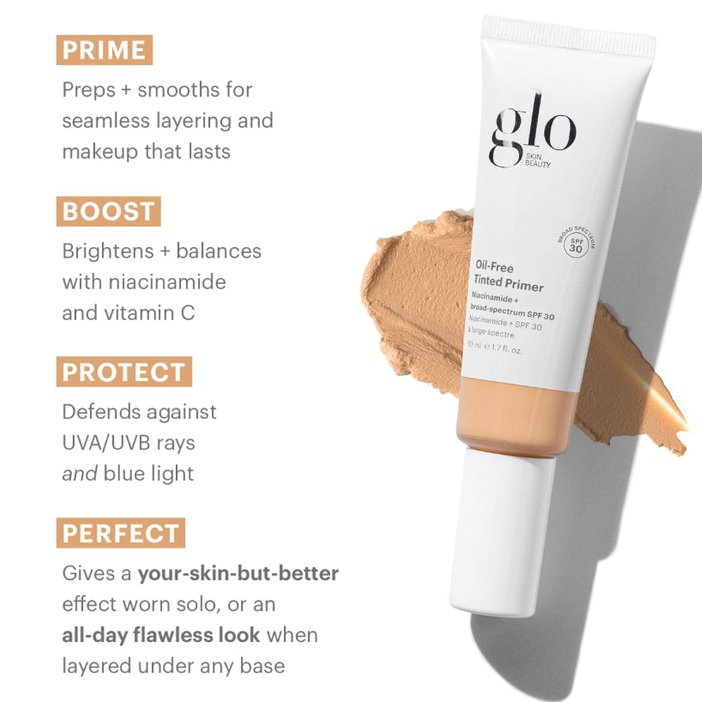 Glo Skin Beauty Primer Teint Sans Huile SPF 30 — application rapide sur peau propre