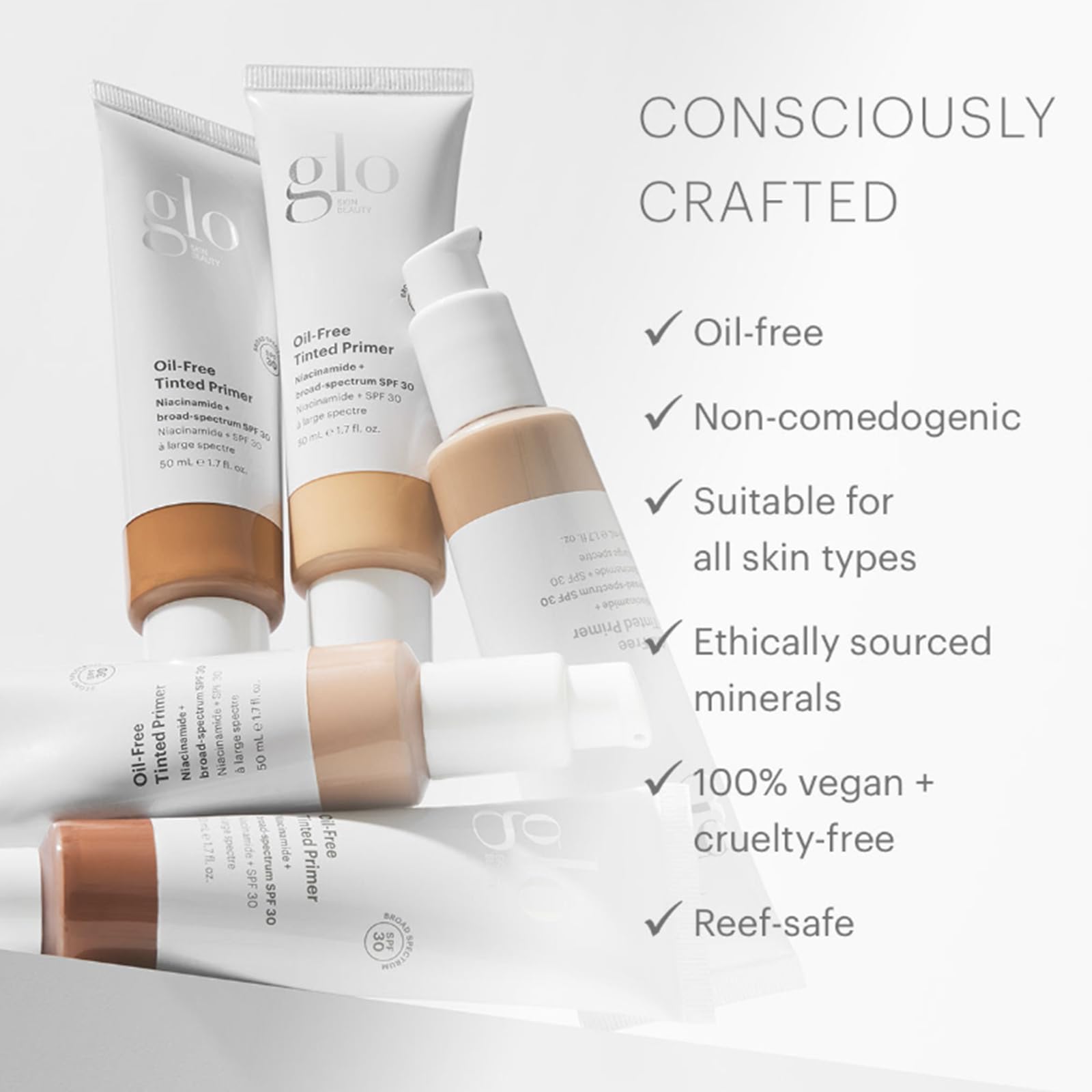 Glo Skin Beauty Primer Teint Sans Huile SPF 30 — utilisation sous fond pour tenue longue