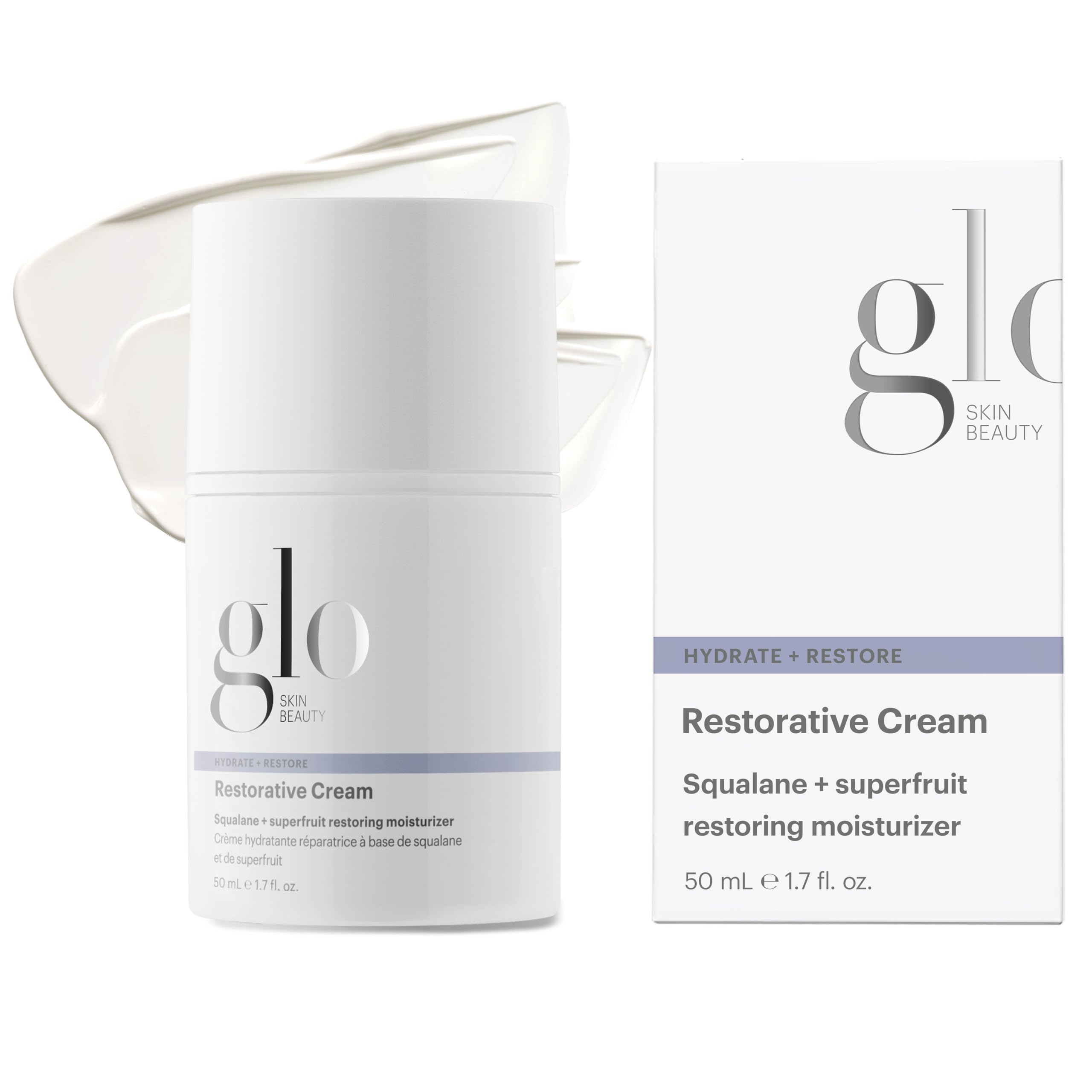 Glo Skin Beauty Restorative Crème dans le pot, hydratation riche pour nourrir la peau