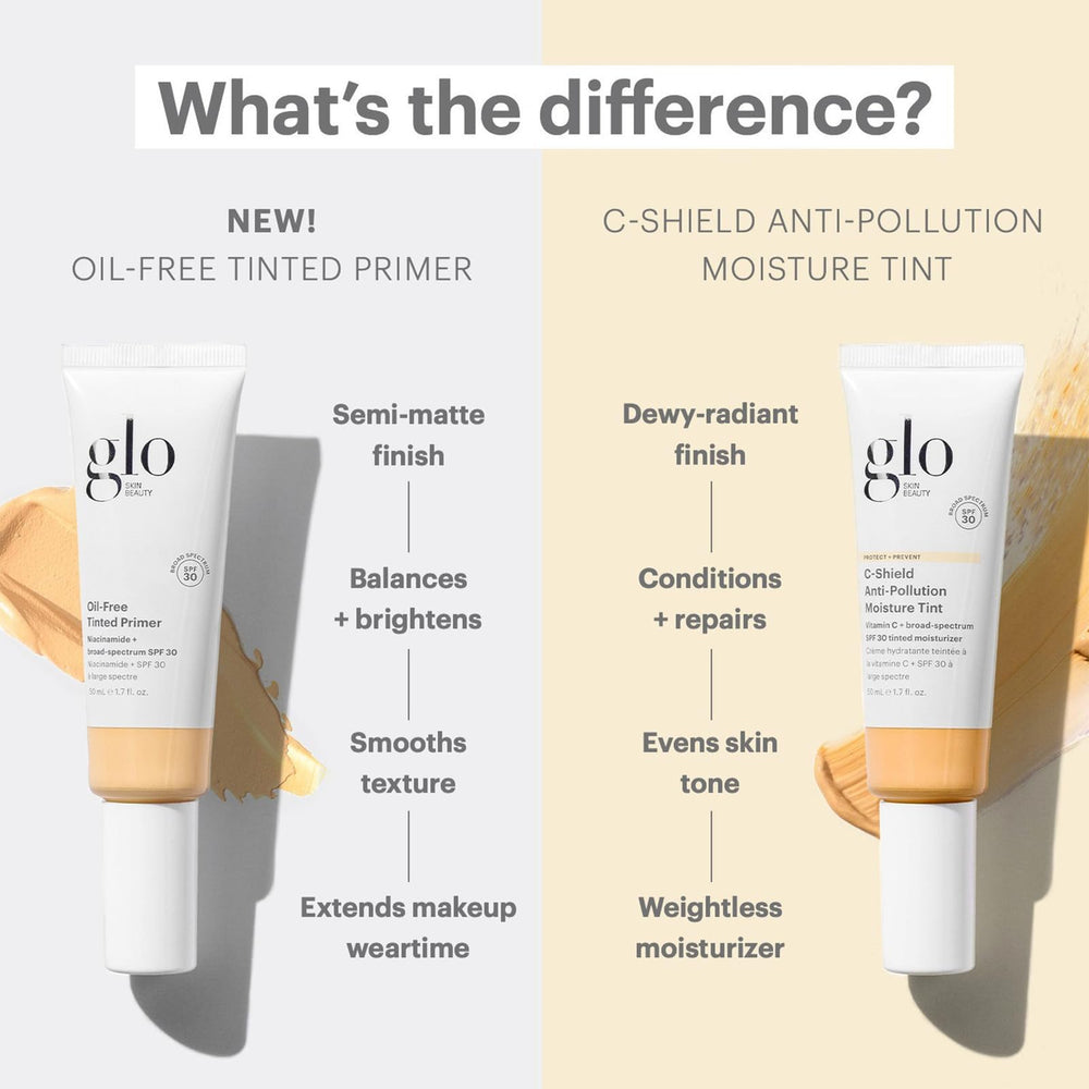 Gamme de teintes disponibles du primer teinté Glo Skin Beauty.