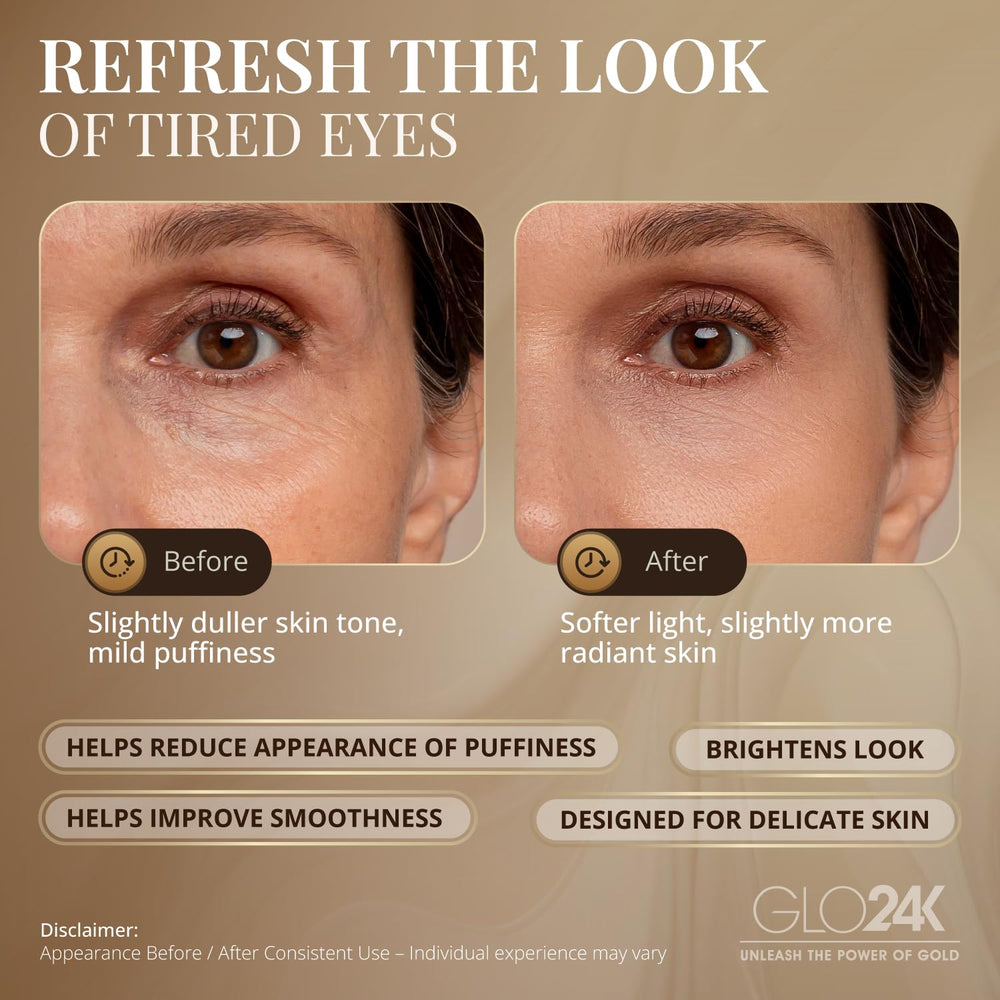 GLO24K appareil yeux compact et portable pour soins quotidiens.