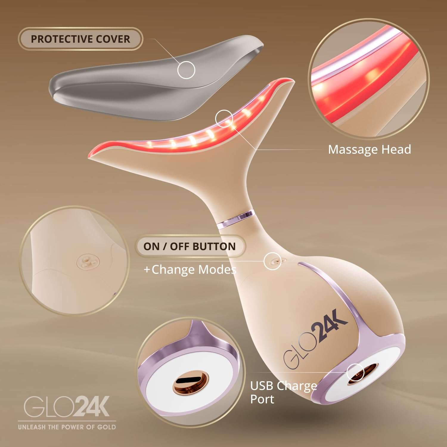 GLO24K rechargeable et compact : parfait en déplacement.