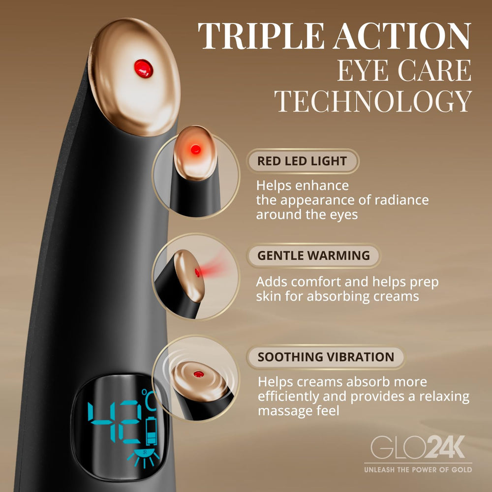 GLO24K regard sous-yeux lissant et rafraîchi après chaque utilisation.